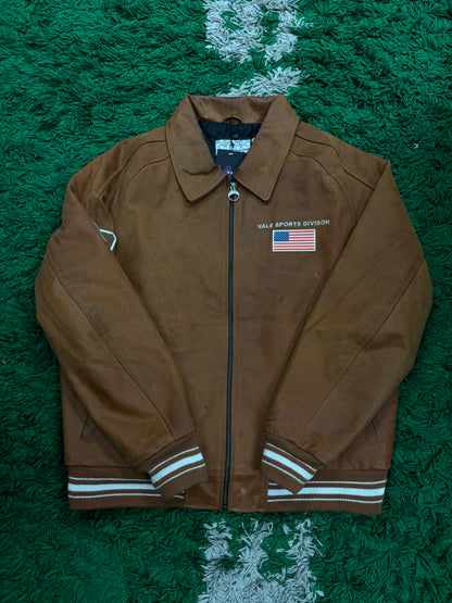 VALE Leather Moto Jacket Brown Used XXL N/A