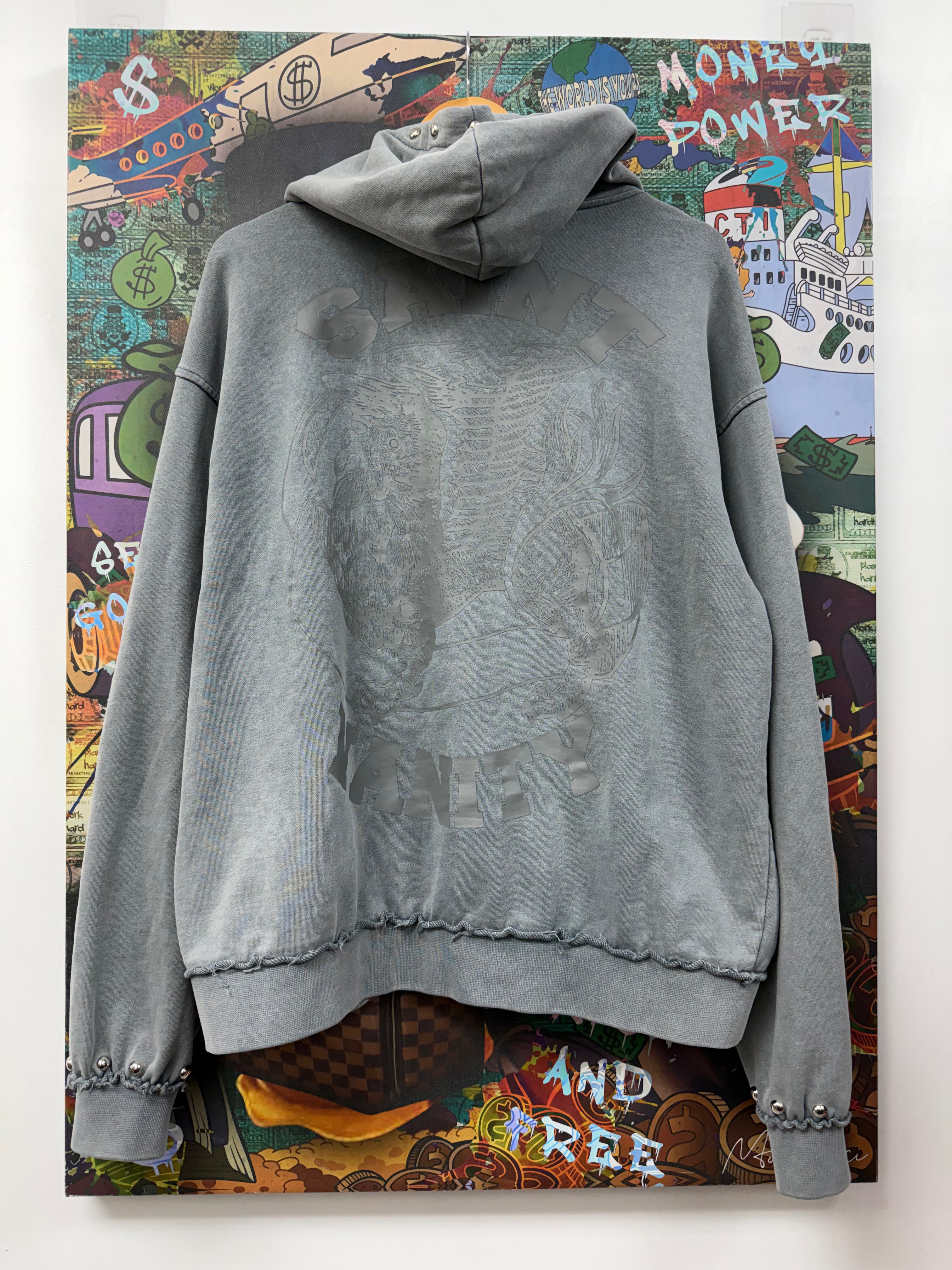 Saint Vanity French Terry Grey Studded Hoodie