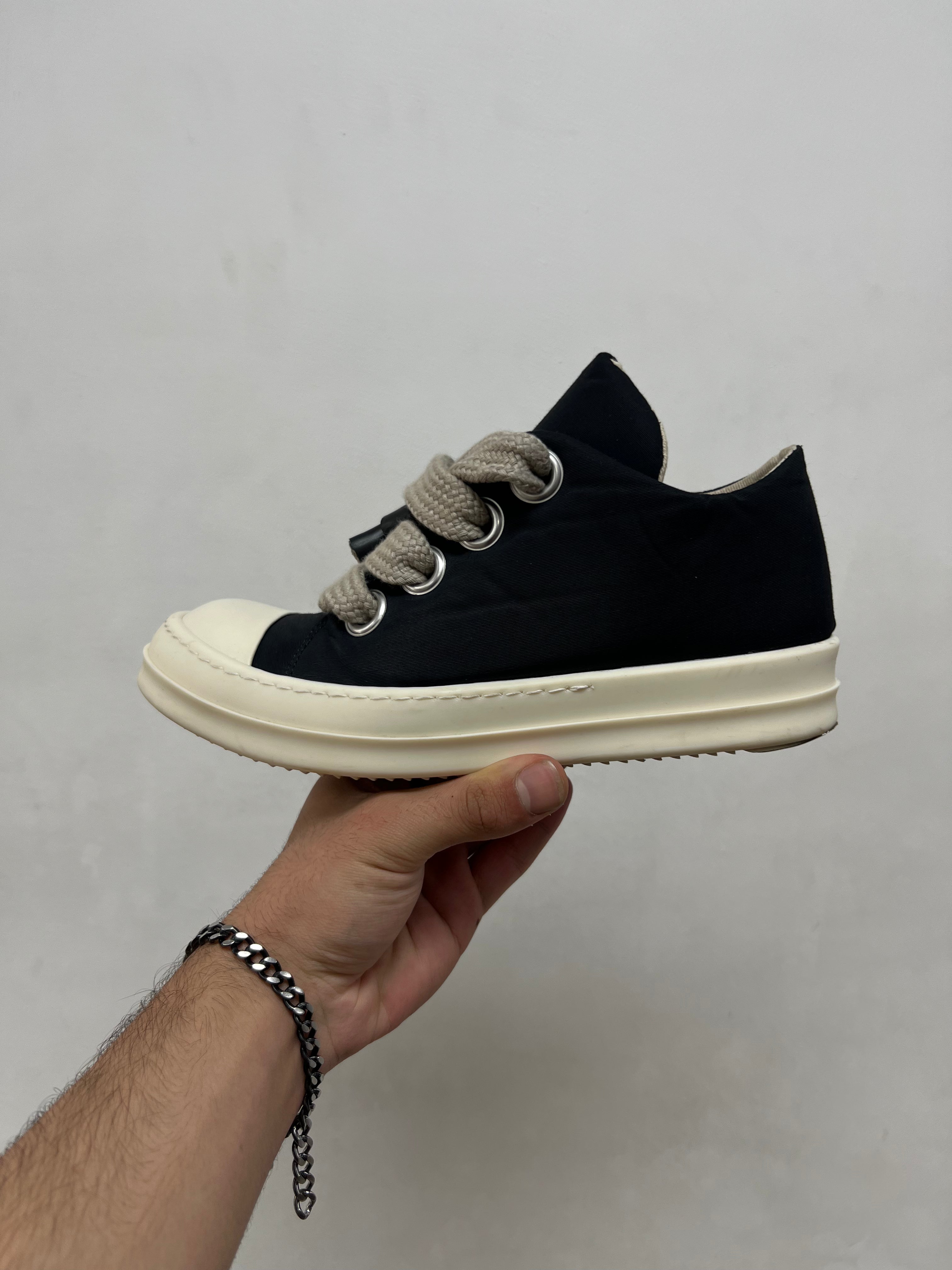 Rick Owens Black Milk Padded Jumbo Lace Ramone Low Sneakers