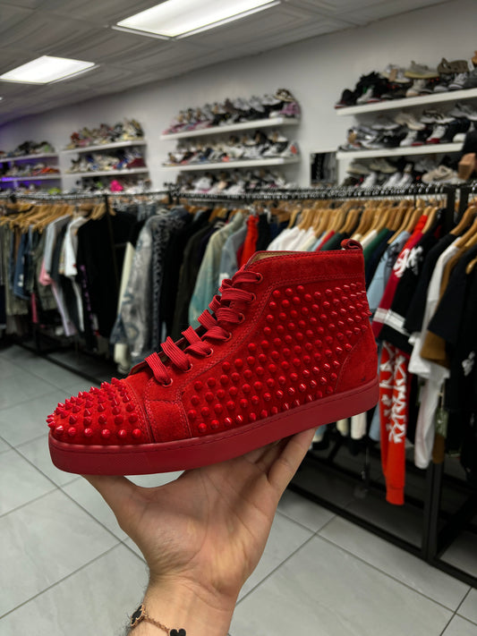 Louboutin Spiked Sneaker Red Used 42 (US 9) No Box