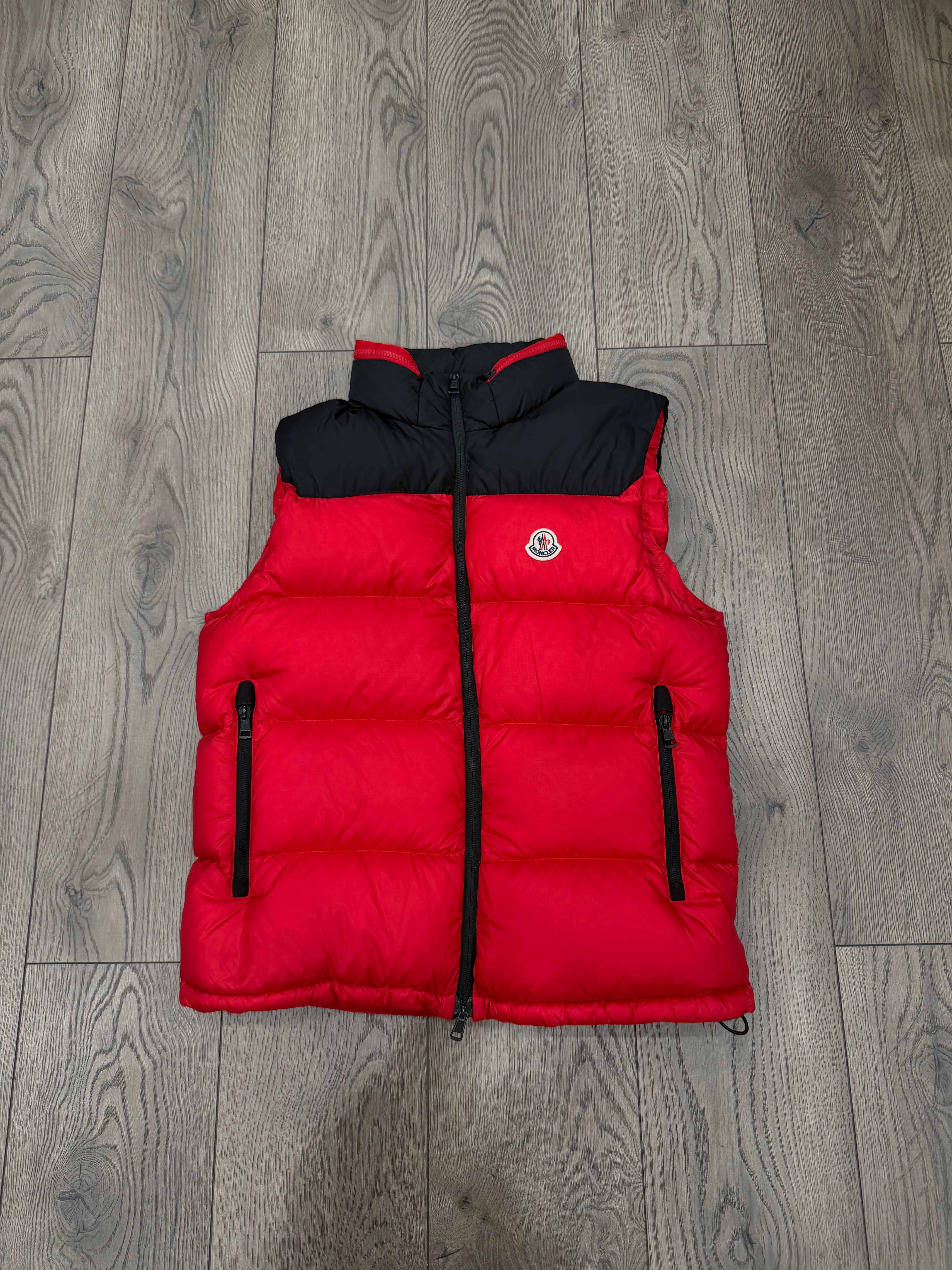 Moncler Red Black Ophrys Puffer Vest (Repaired)