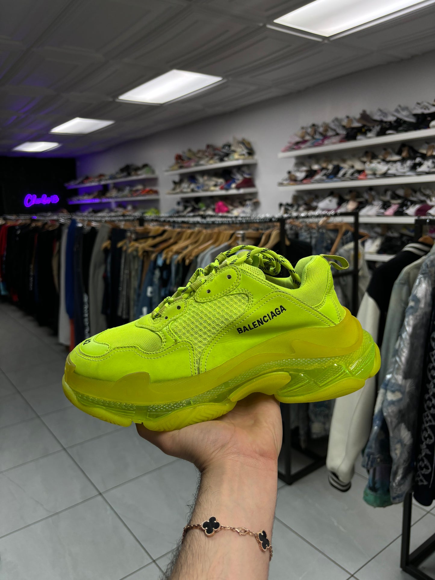 Balenciaga Triple S Neon Used 42 (US 9) No Box