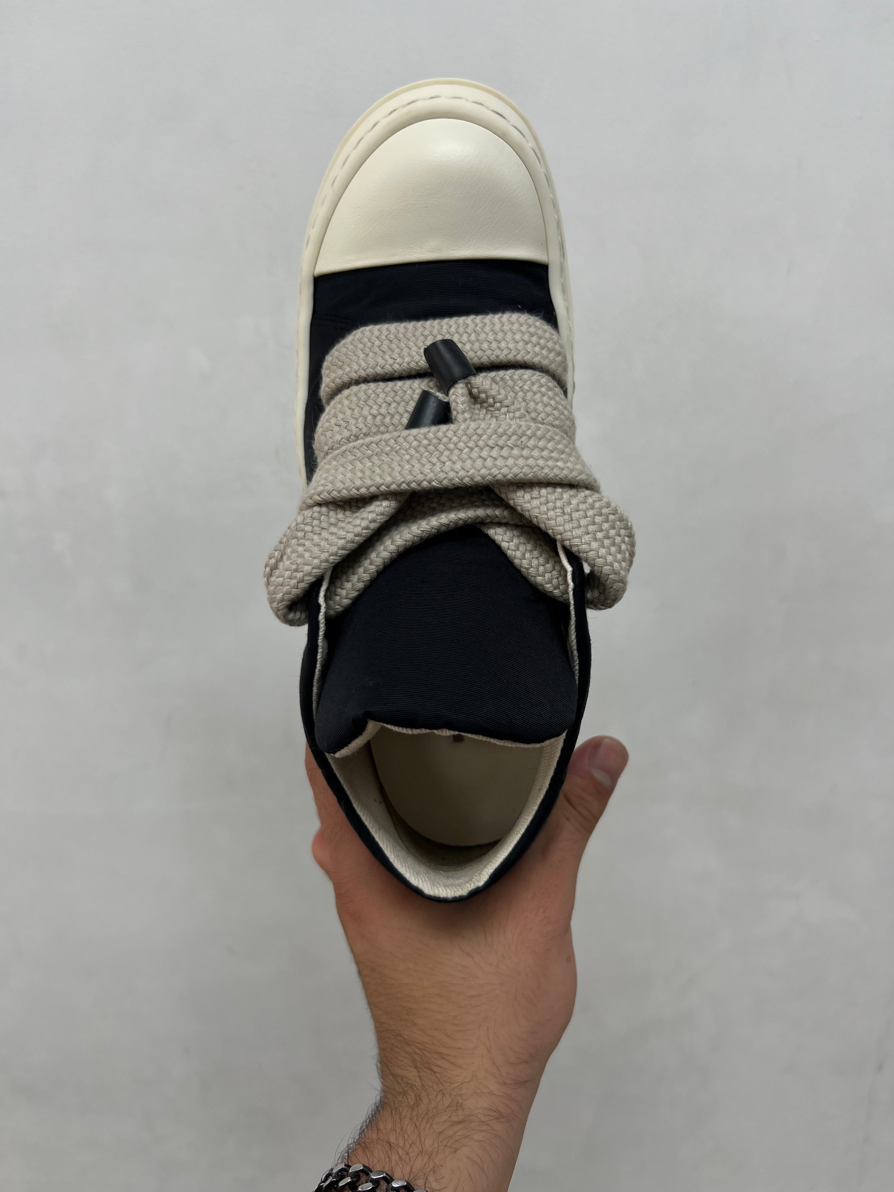 Rick Owens Black Milk Padded Jumbo Lace Ramone Low Sneakers