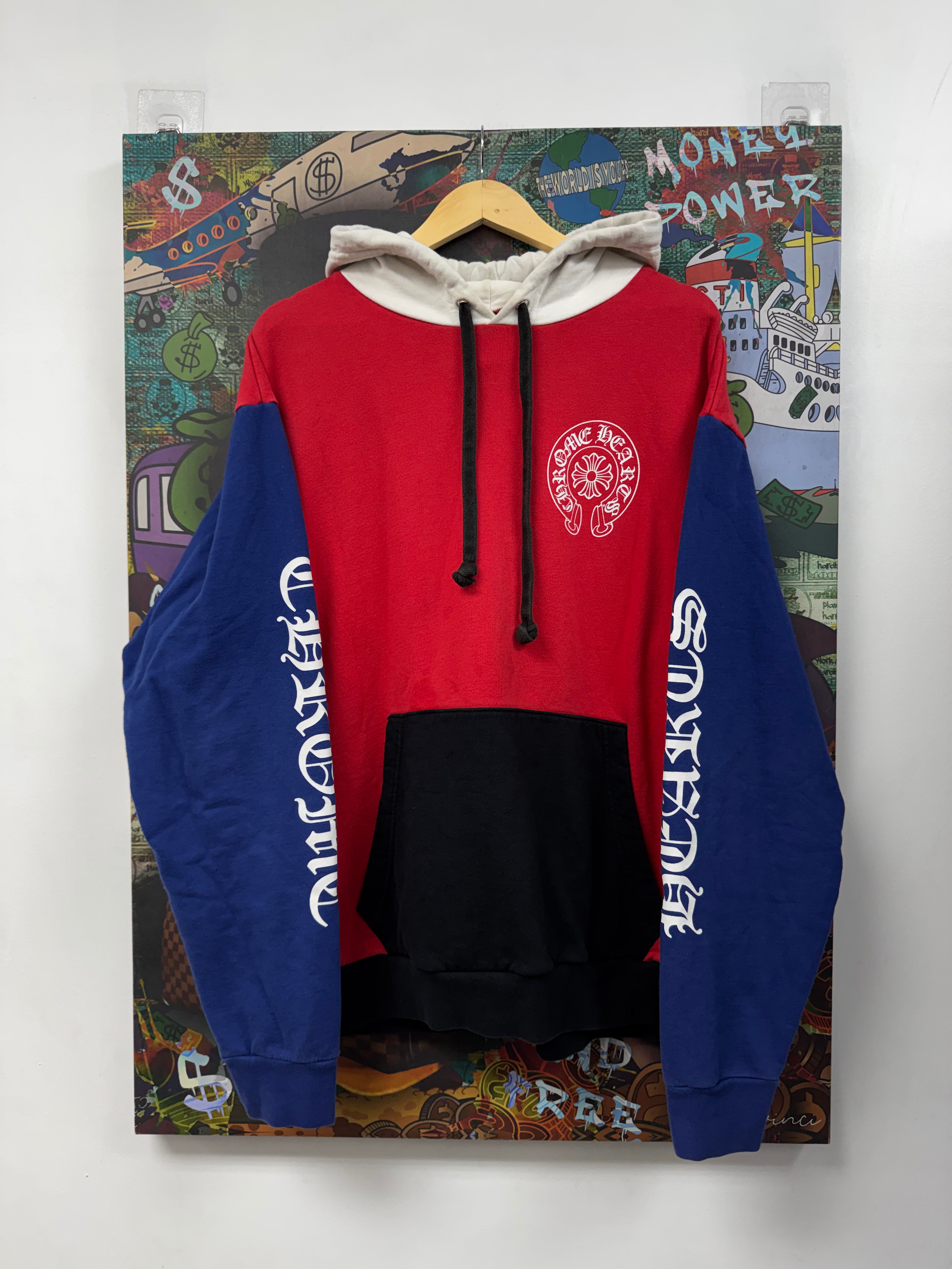 Chrome Hearts Matty Boy White Red Blue Horseshoe Hoodie