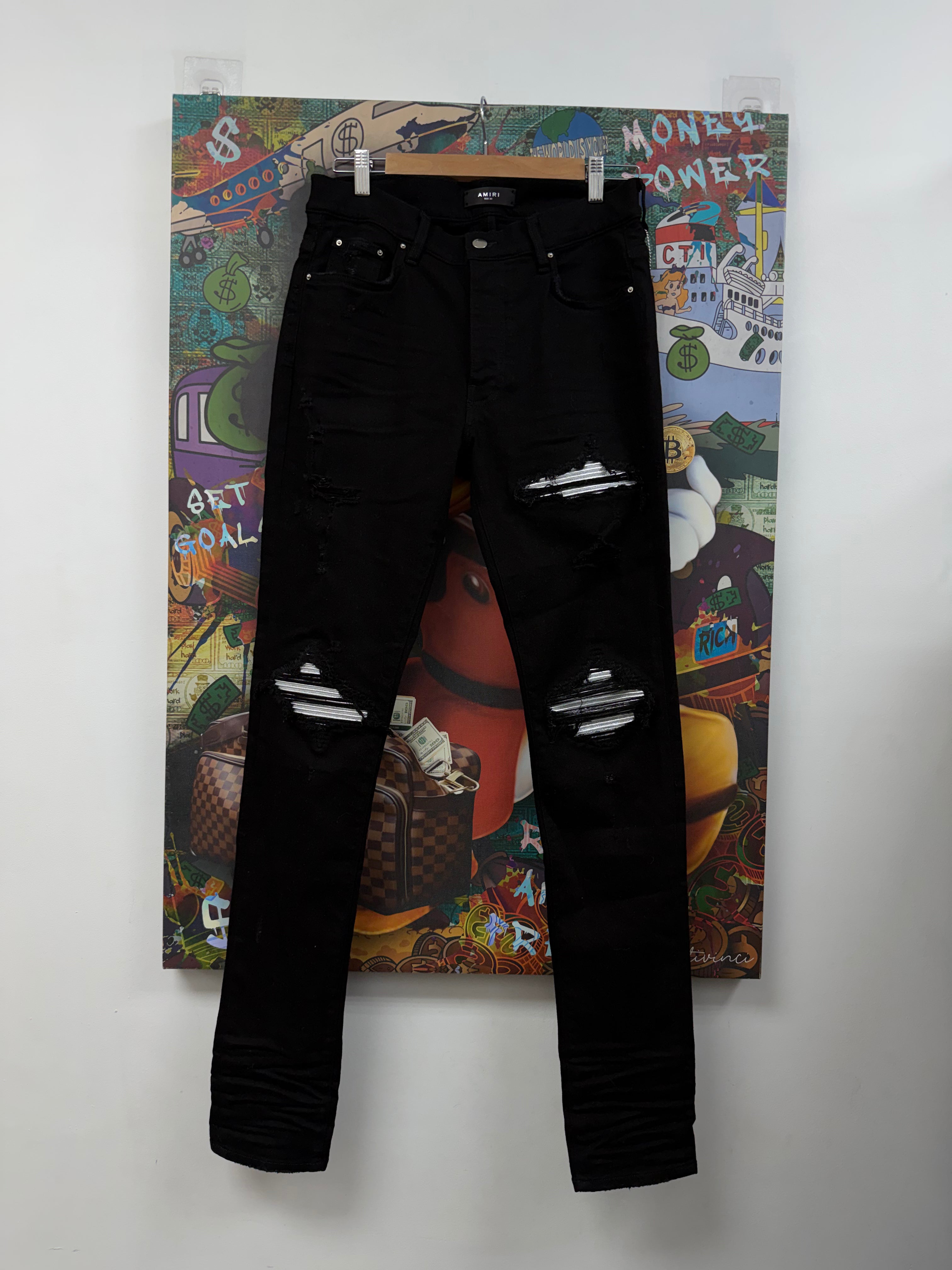 Amiri Black Silver MX1 Jeans