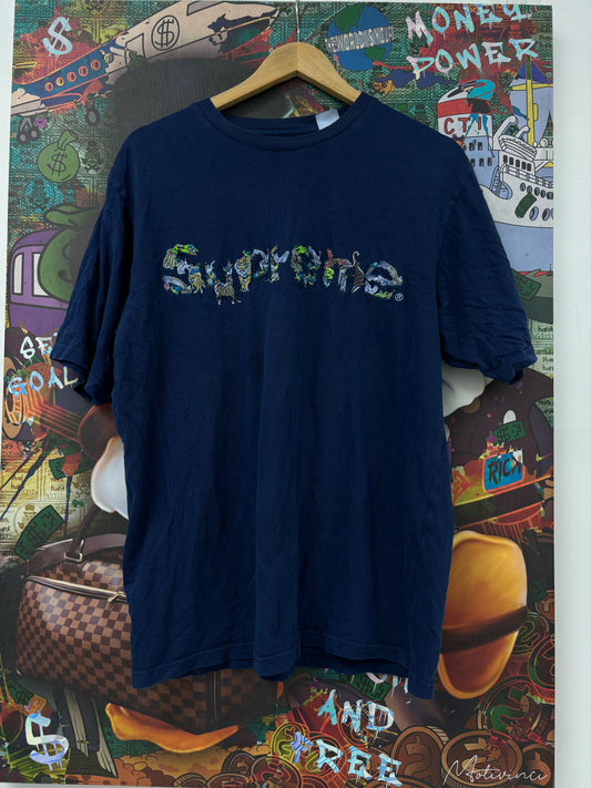 Supreme Blue Floral Tee Used Medium N/A