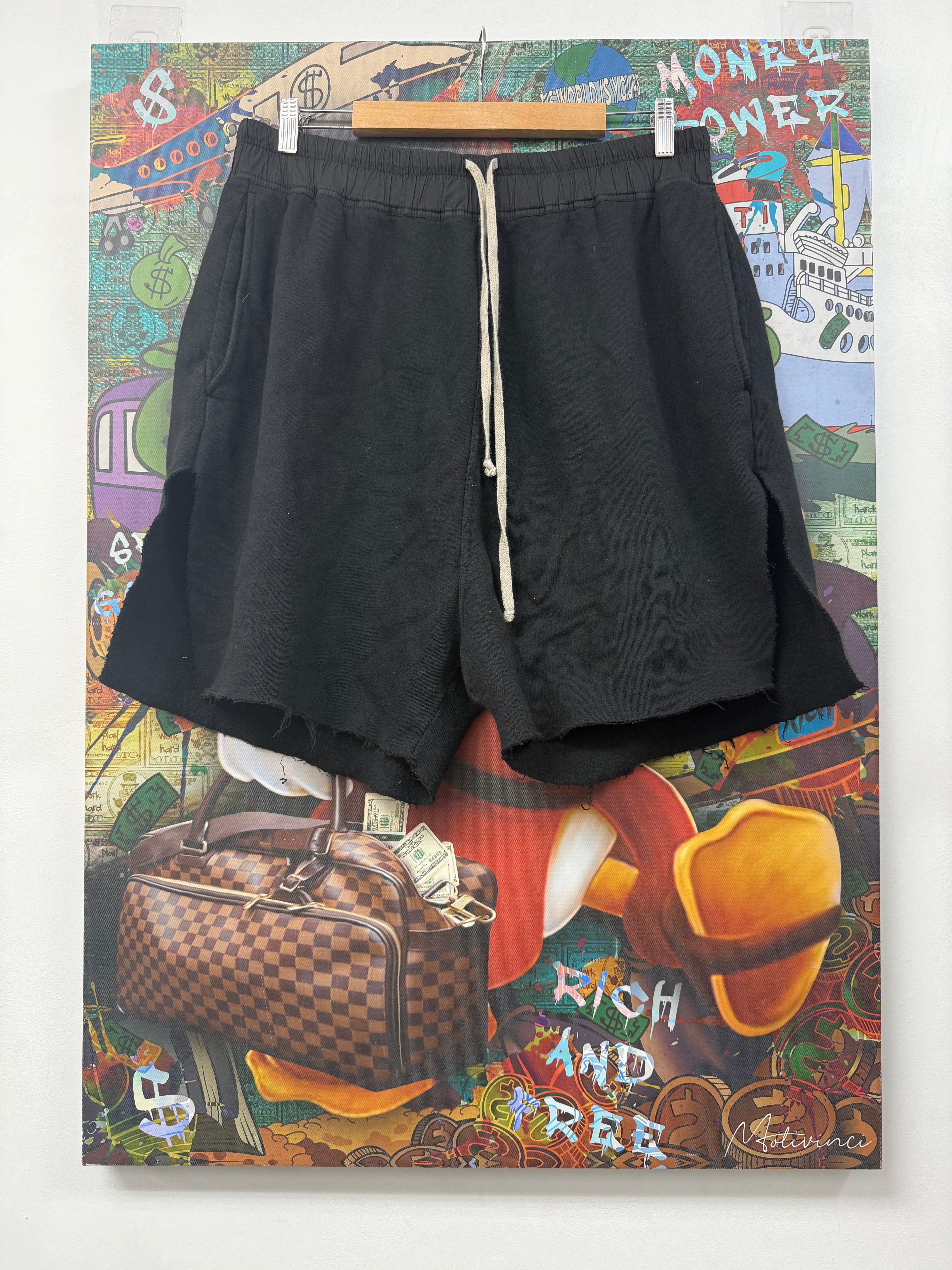 Rick Owens Black Sweat Shorts