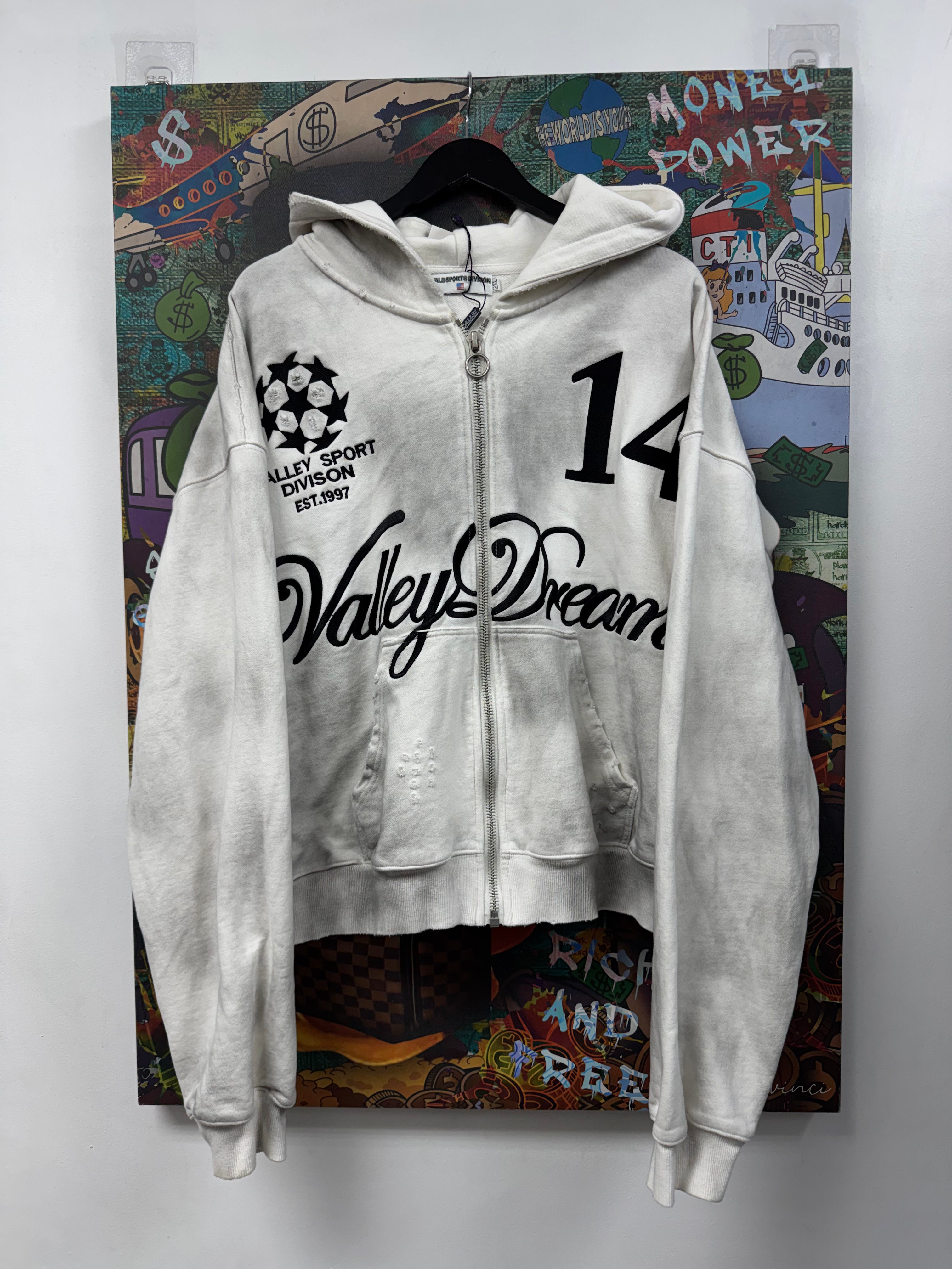 Vale White Oreo 14 Zip Up Hoodie