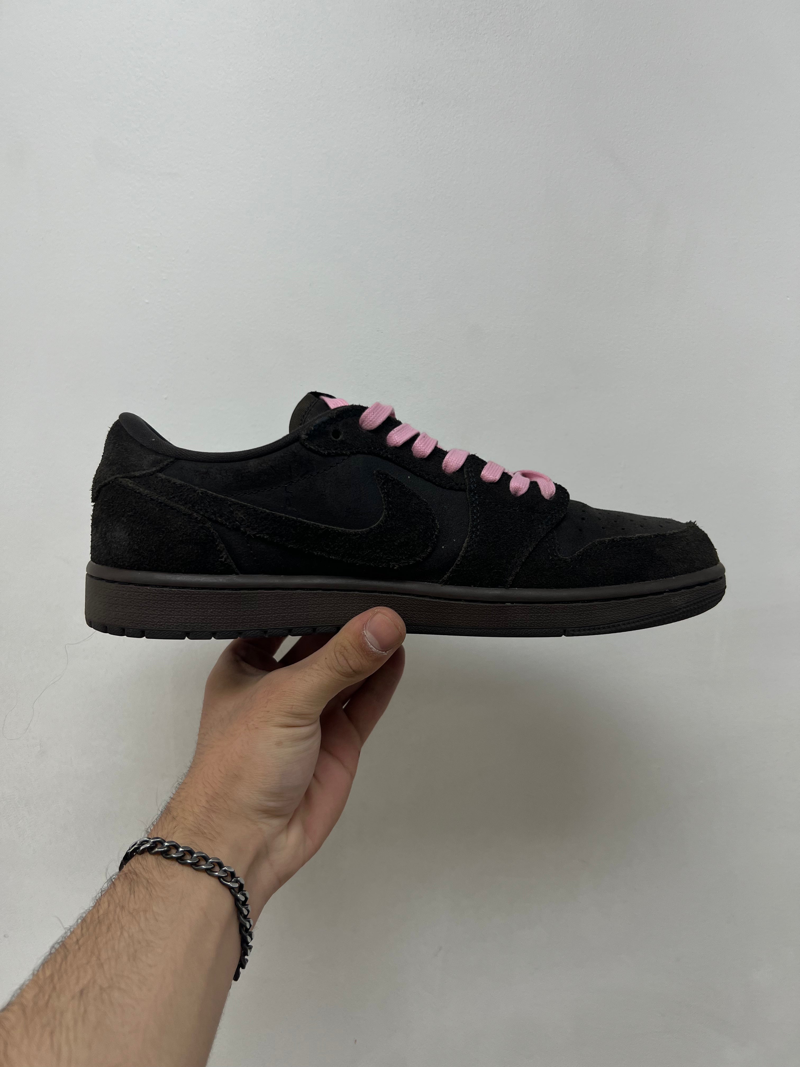 Jordan 1 Low Travis Scott Brown Velvet Sneakers