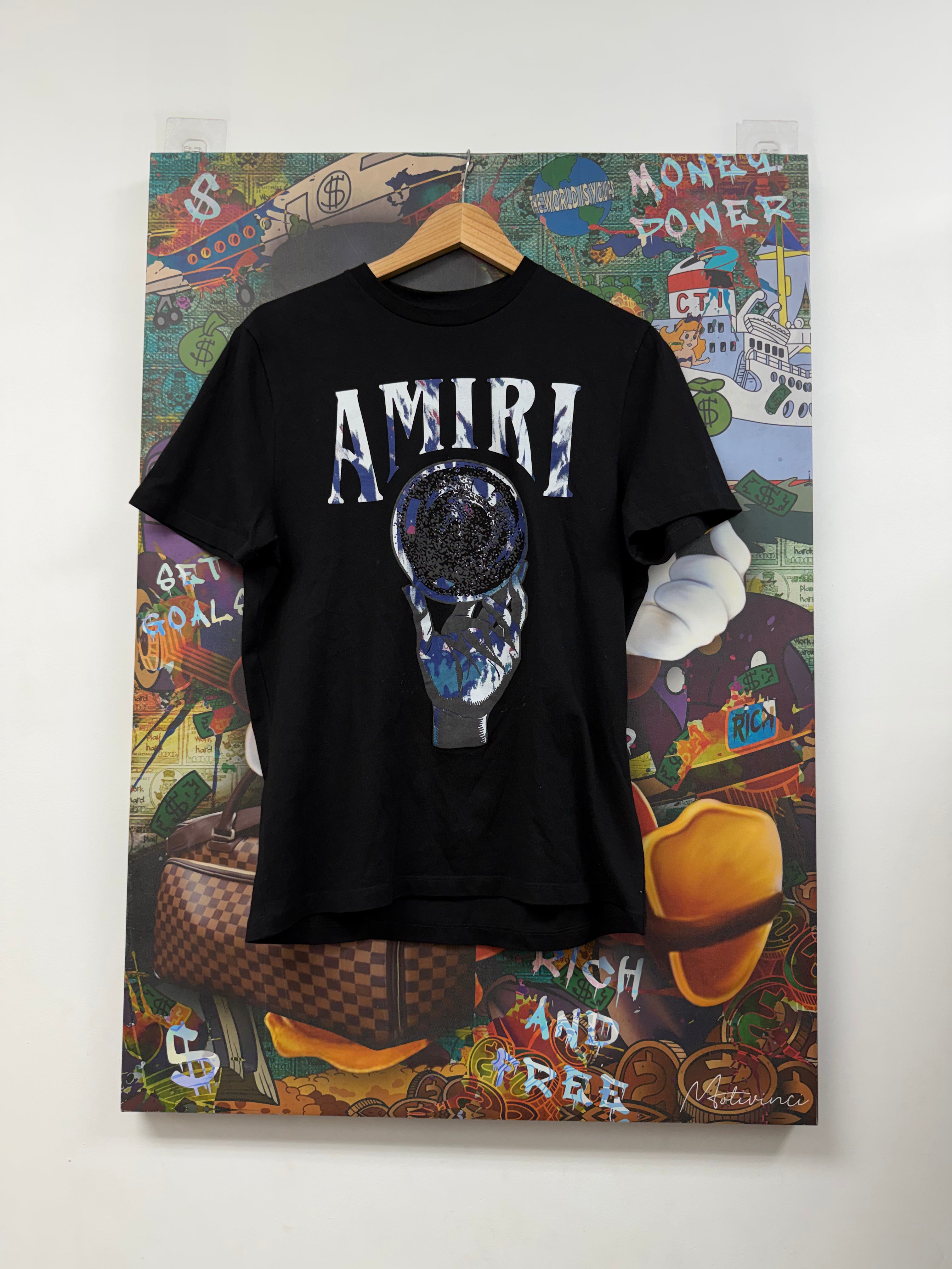 Amiri Black Crystal Ball Tee