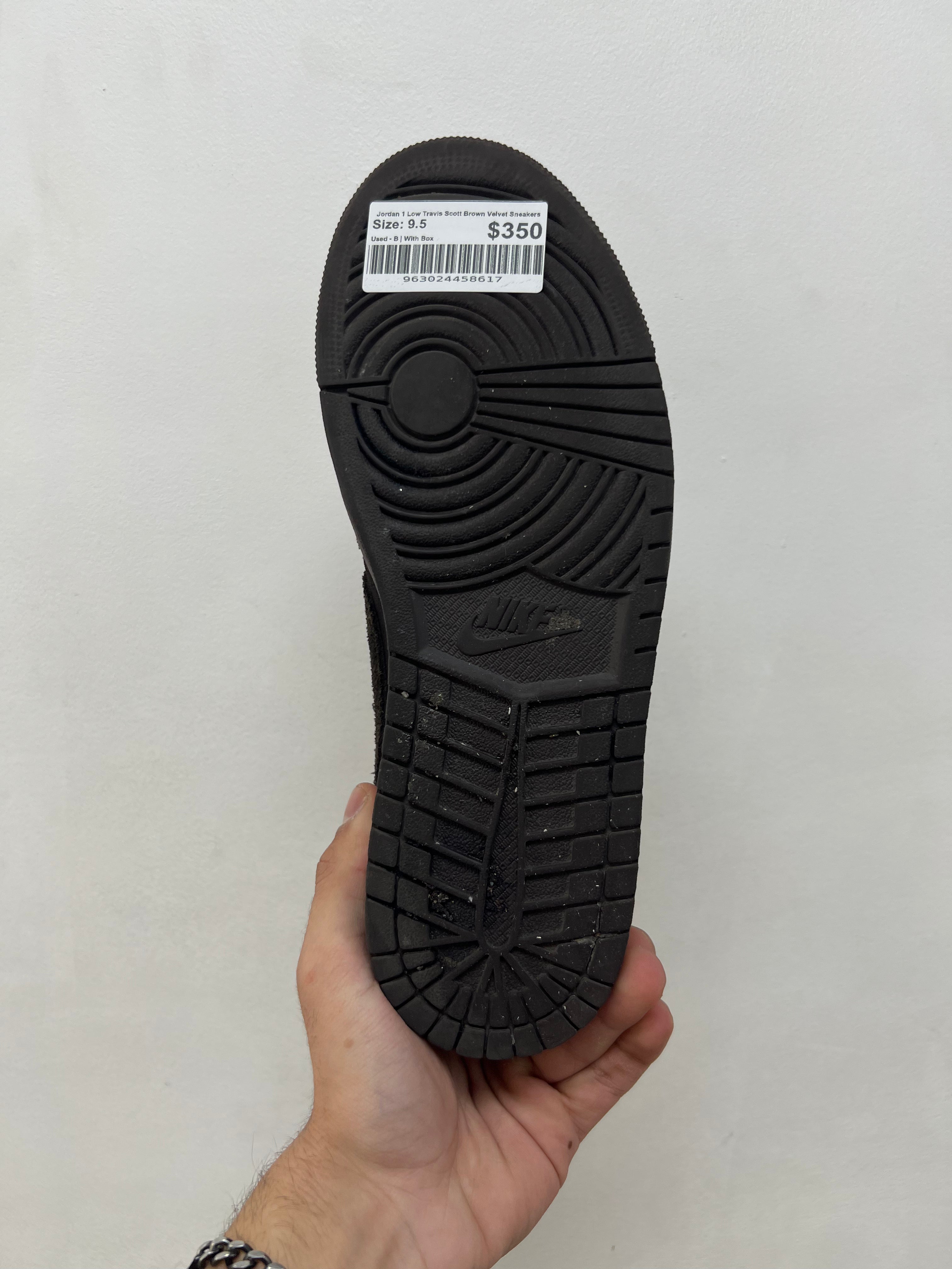 Jordan 1 Low Travis Scott Brown Velvet Sneakers
