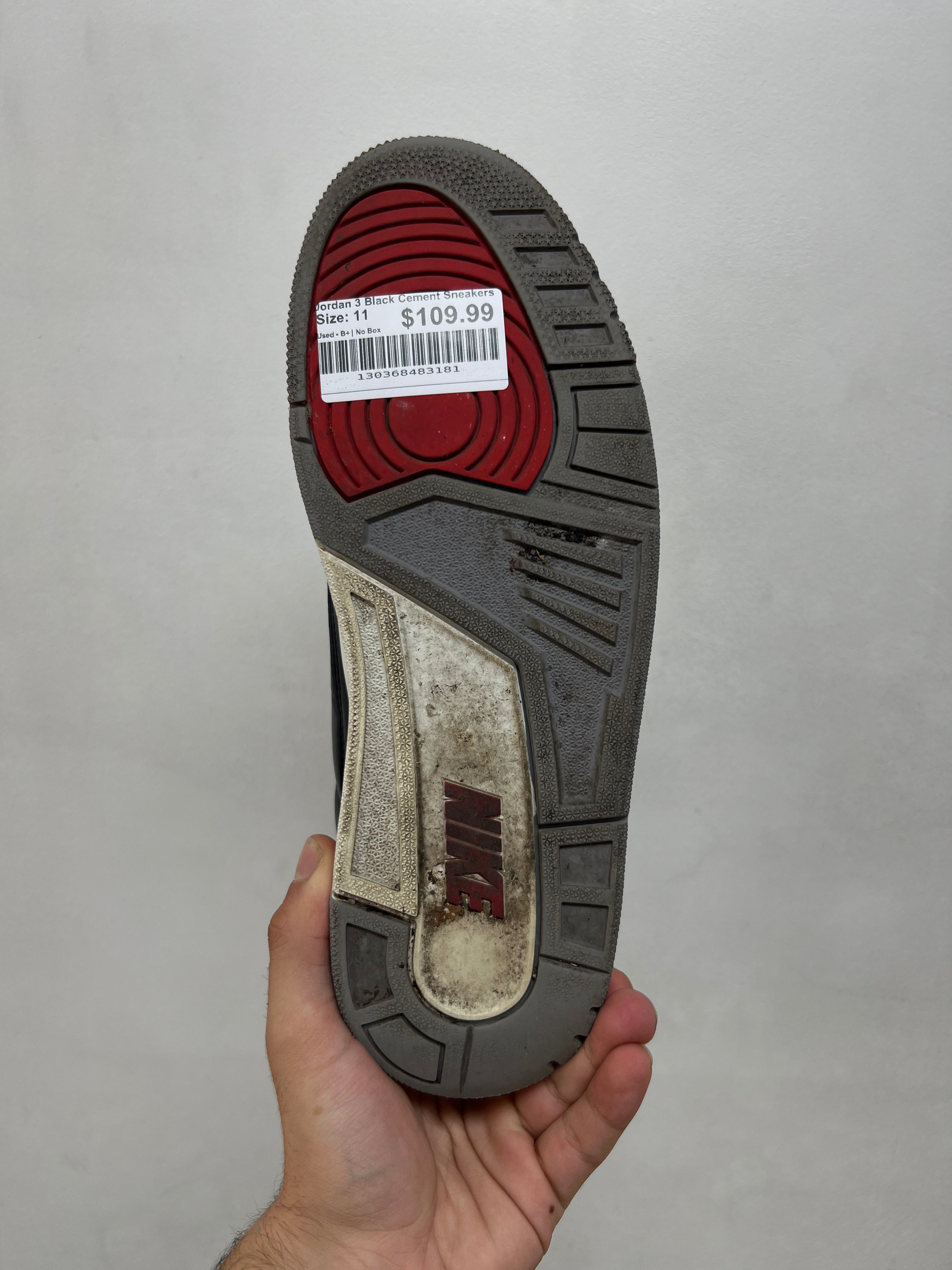 Jordan 3 Black Cement Sneakers