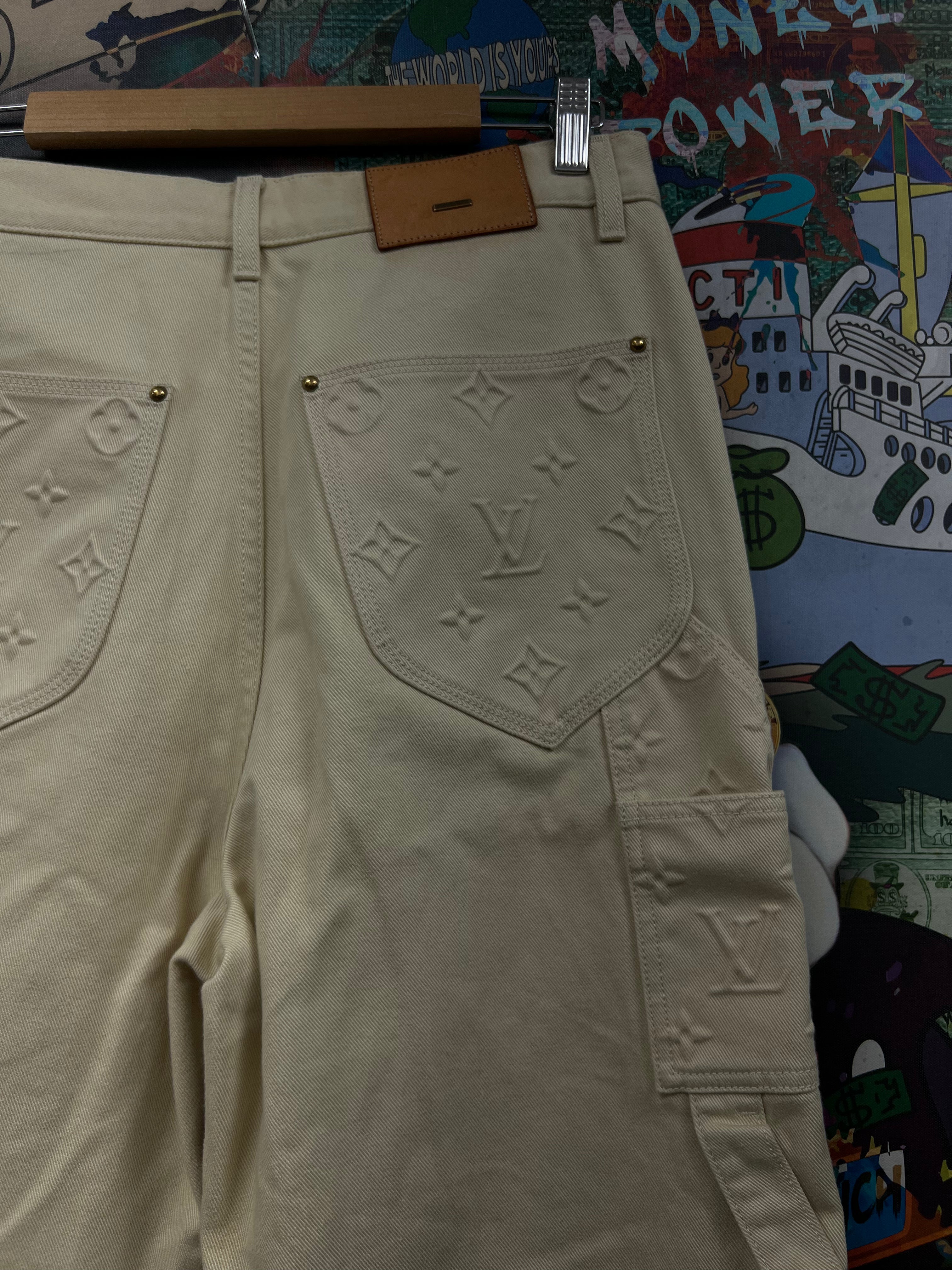 Louis Vuitton Beige Double Knee Carpenter Jeans