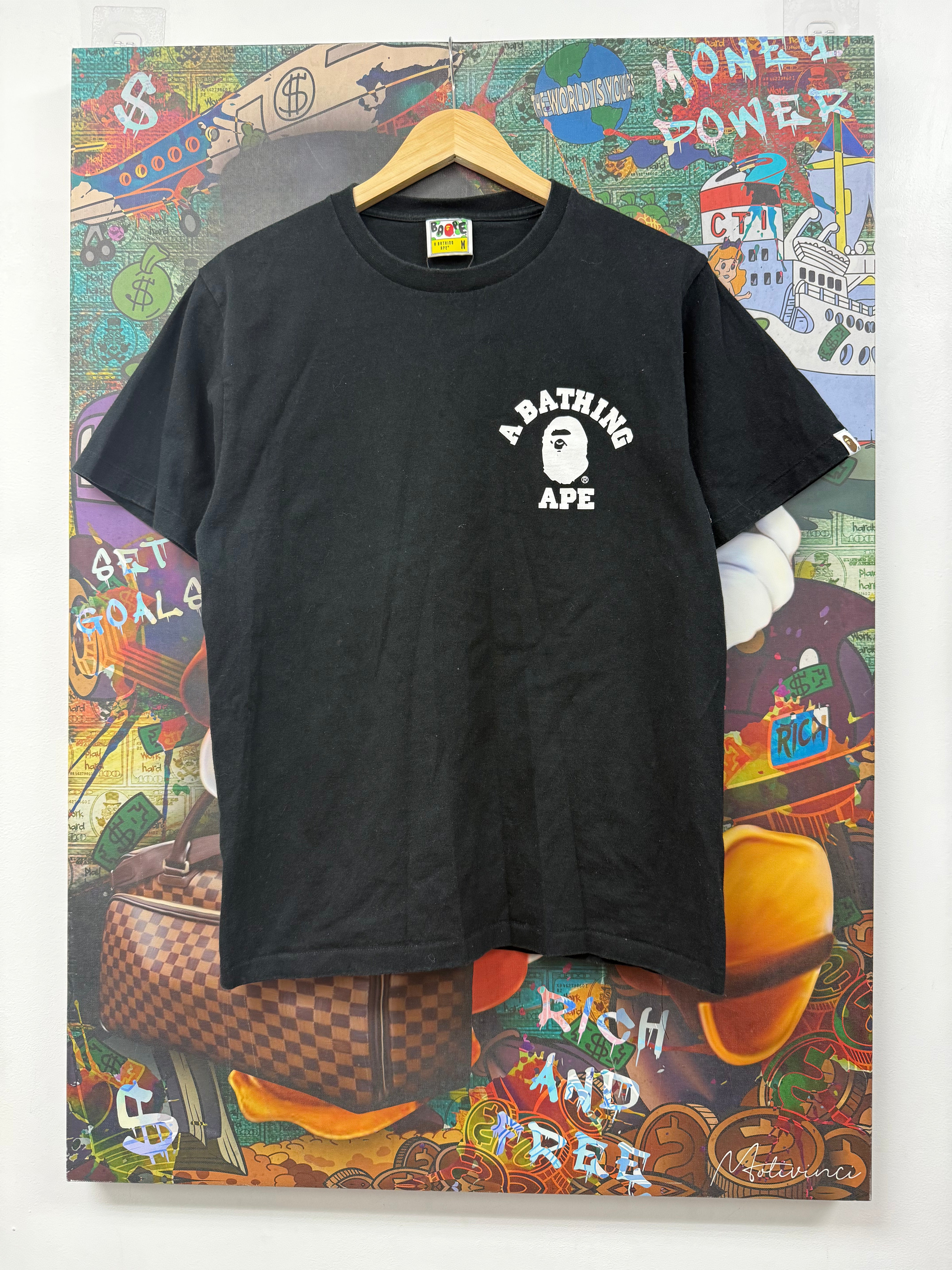 BAPE Black White APE Head Tee