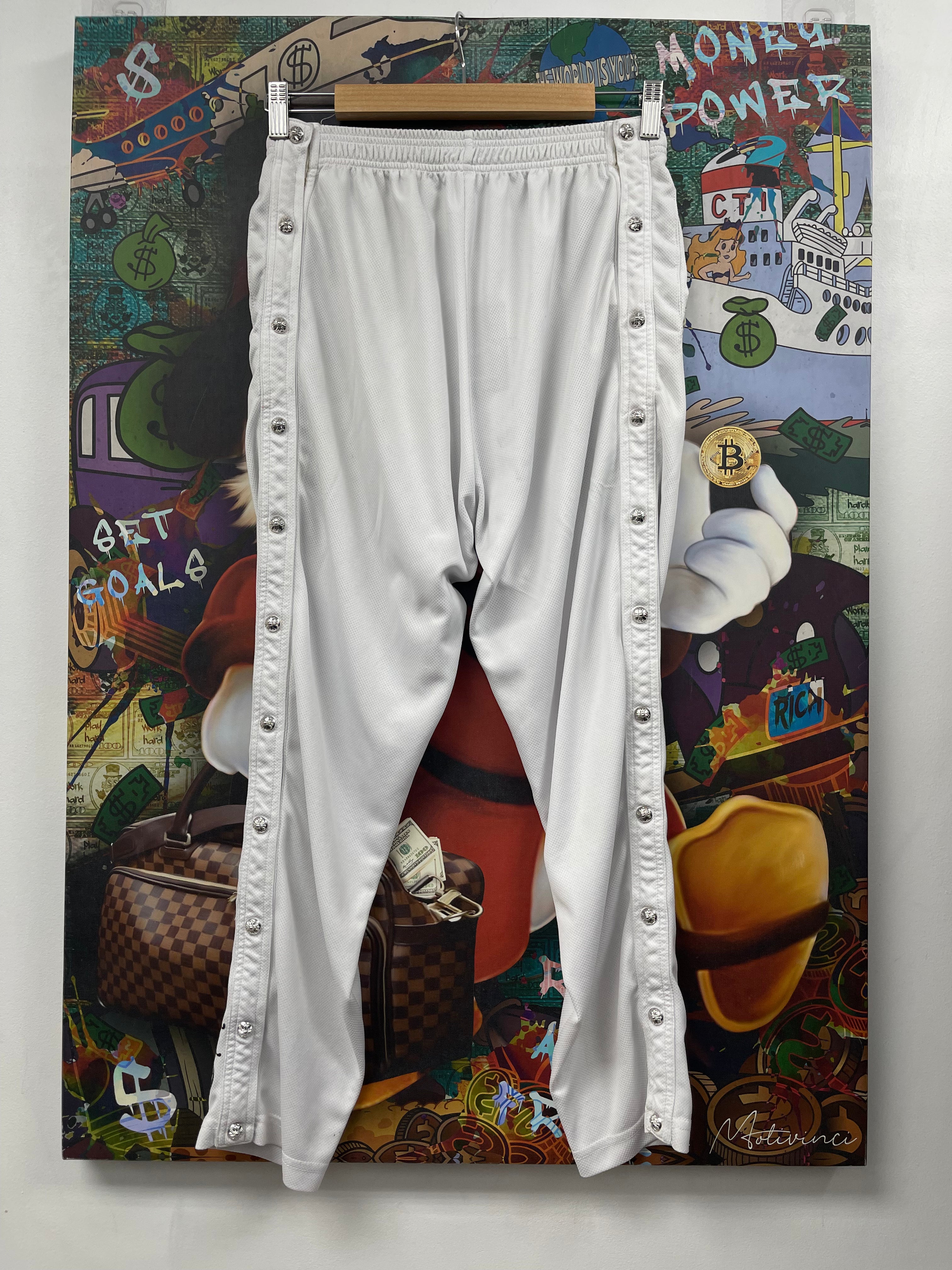 Chrome Hearts White Button Warm Up Track Pants