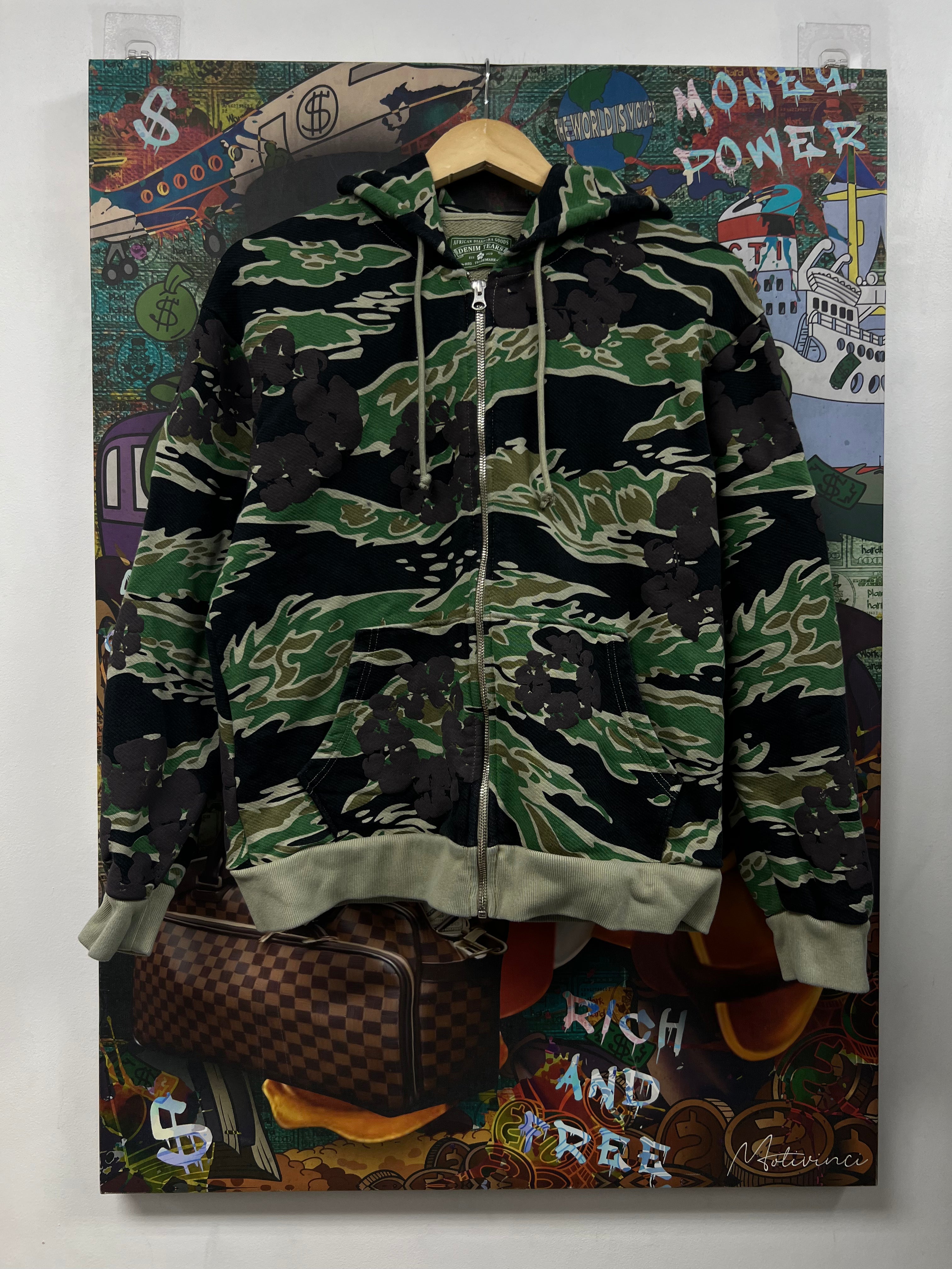Denim Tears Green Camo Zip Up