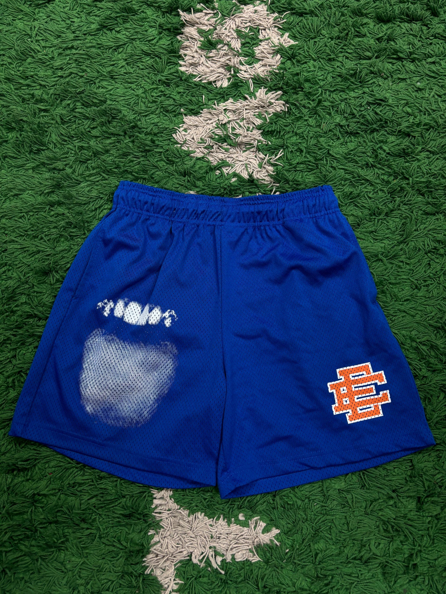 EE Post Malone Shorts Blue Orange Used Large