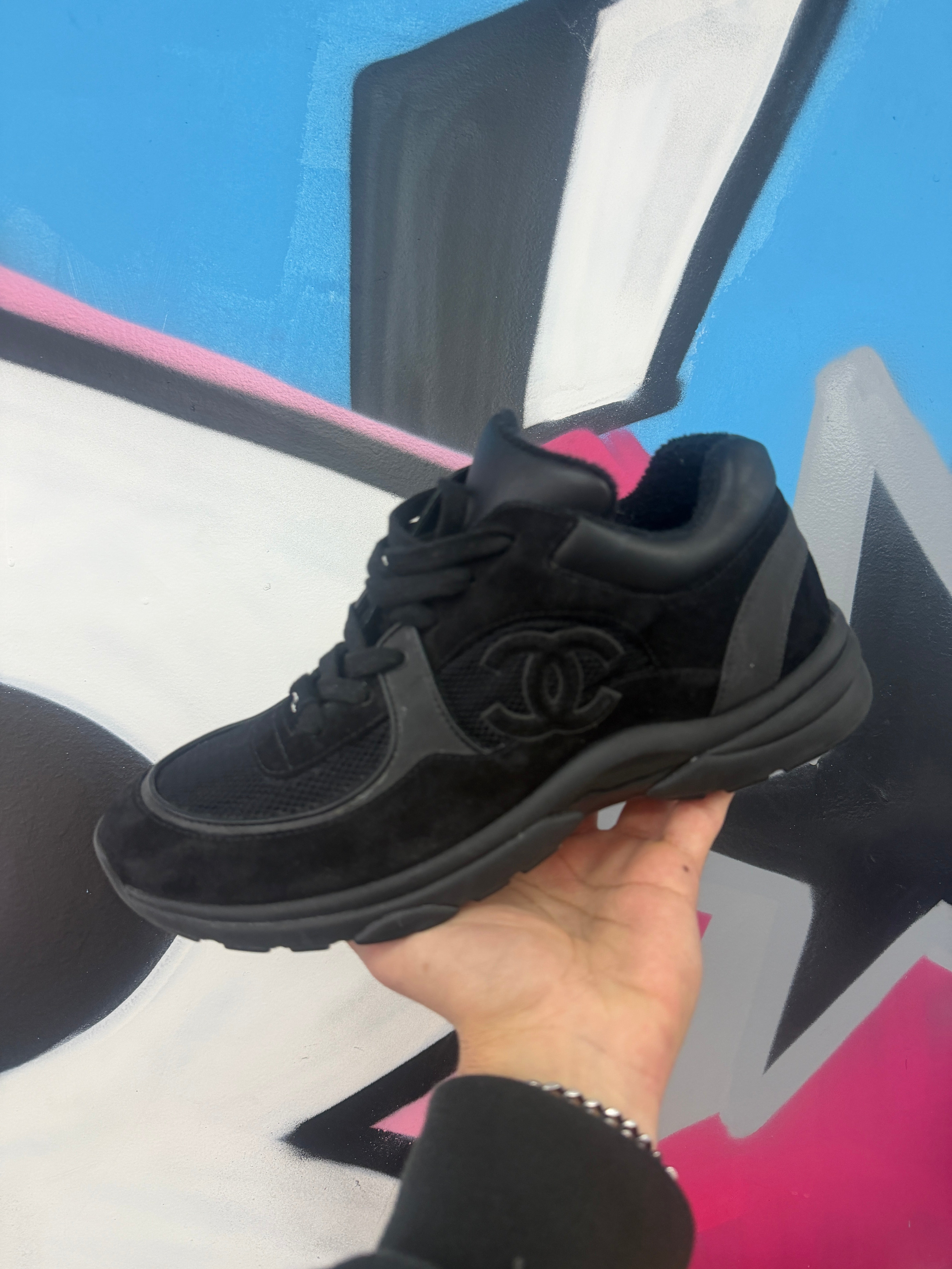 Chanel CC Black Black Runner Sneakers