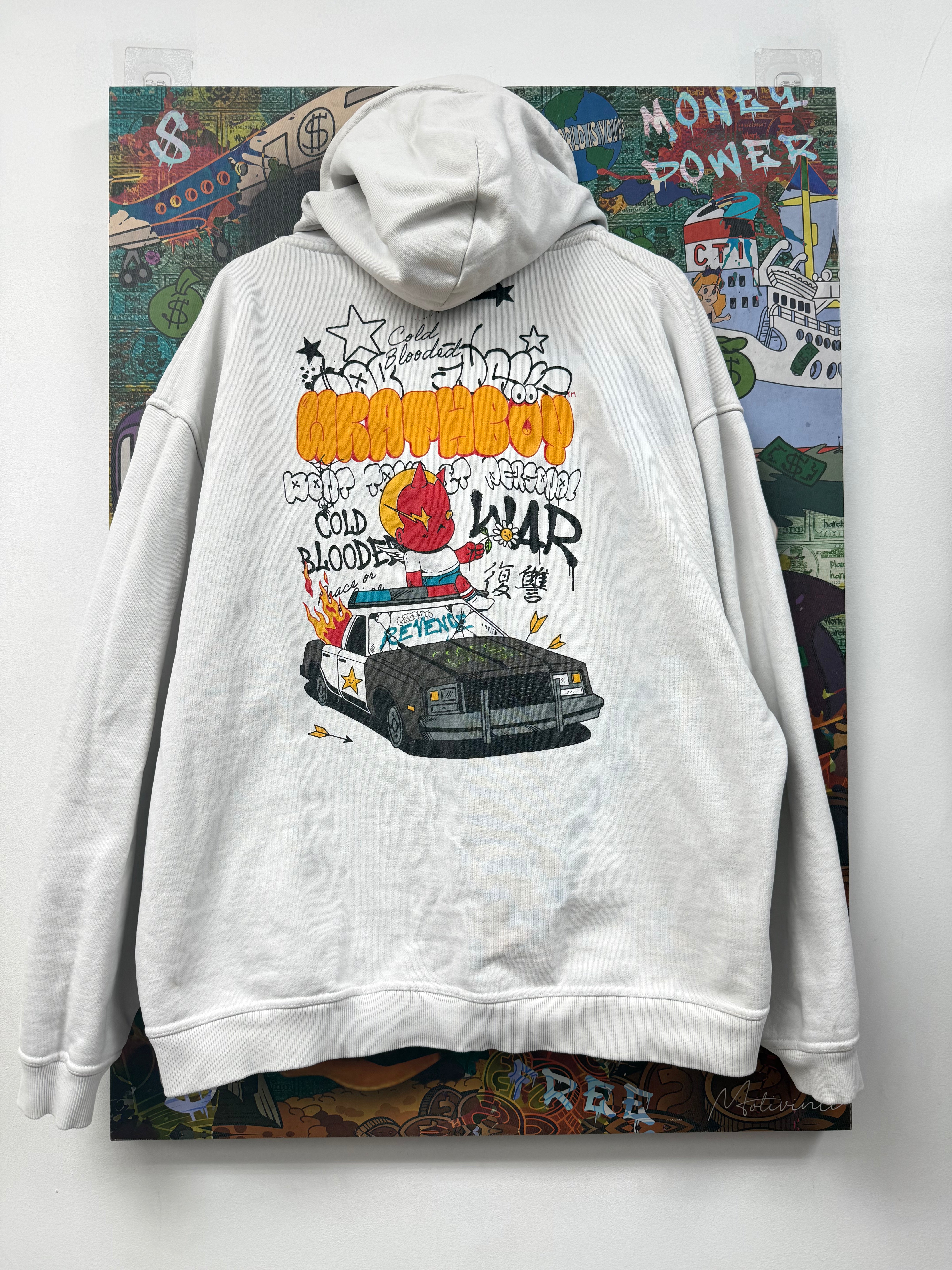 Wrathboy White Inked Up Graffiti Hoodie