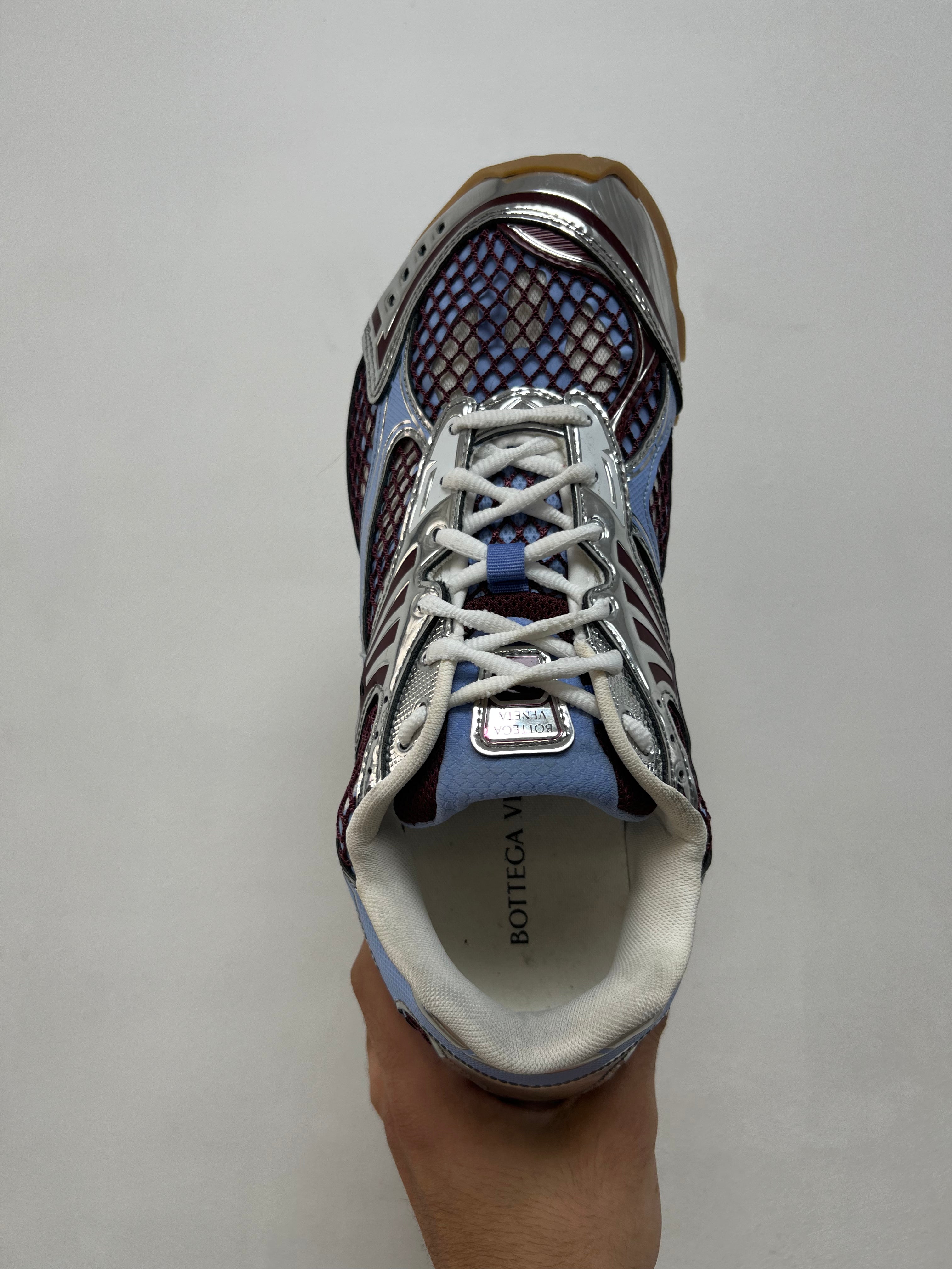 Bottega Veneta Baby Blue Burgundy Orbit Sneakers