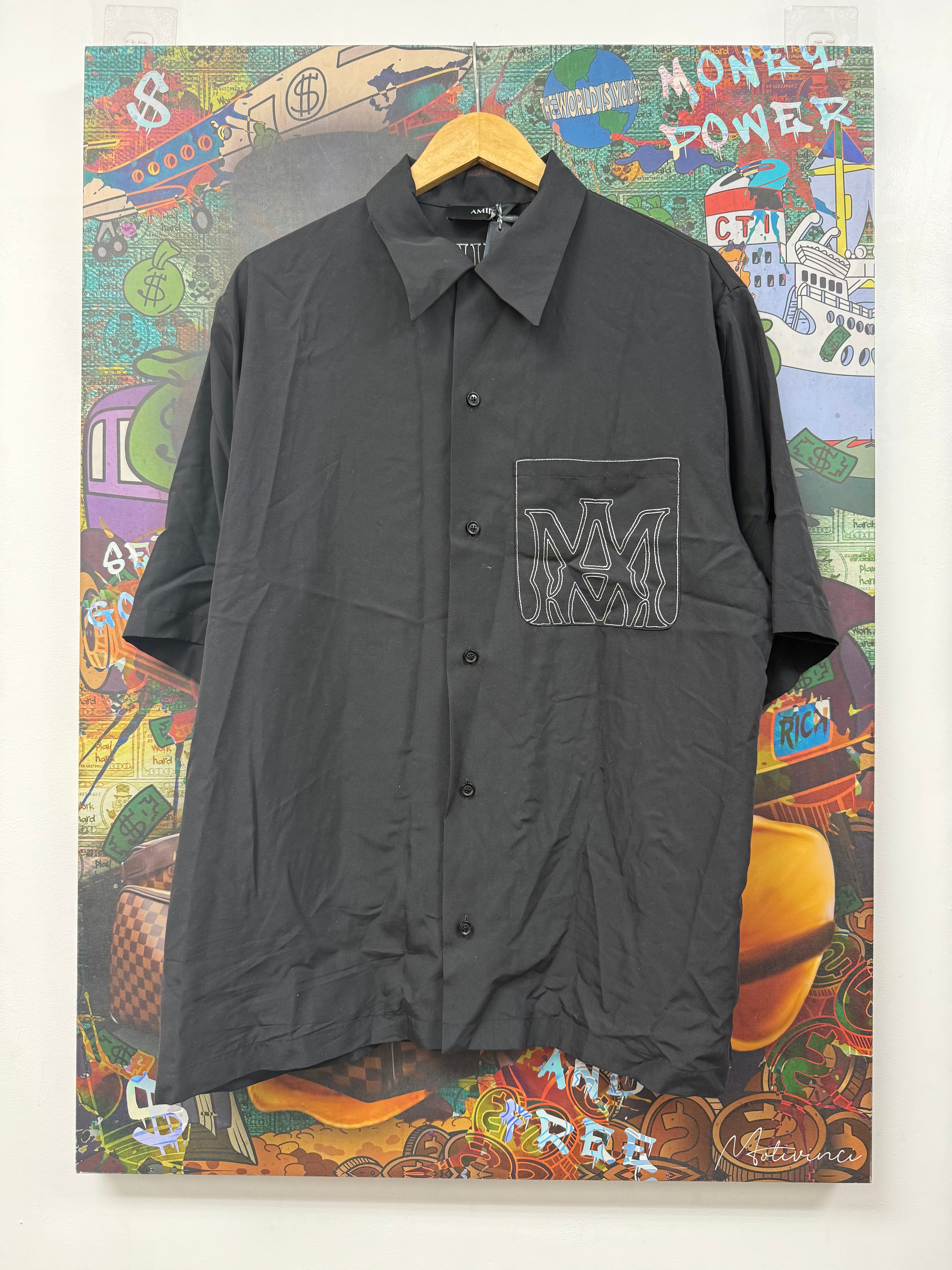 Amiri Black MA Stitched Button Up