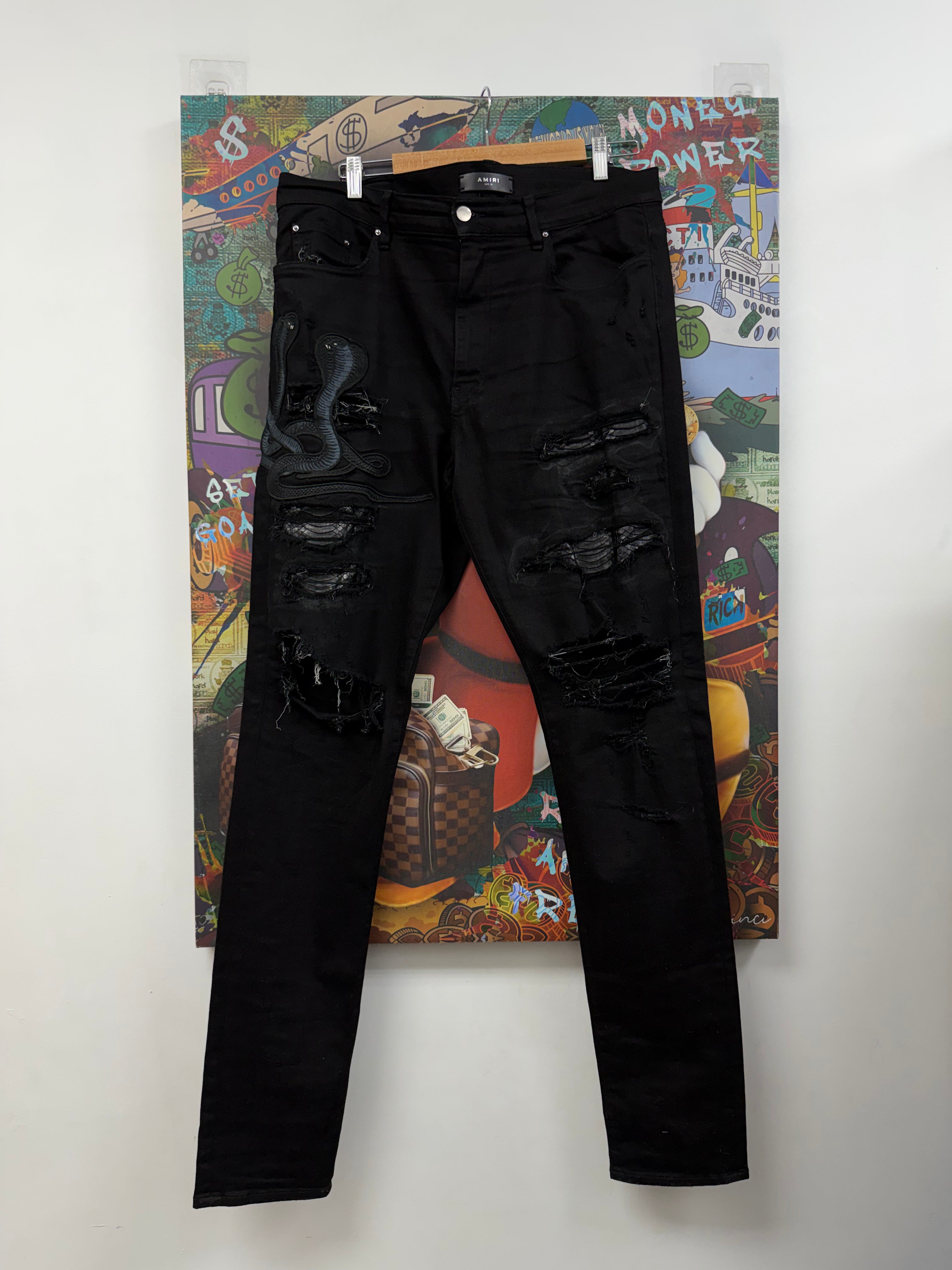Amiri Black Cobra (Zipper) Jeans