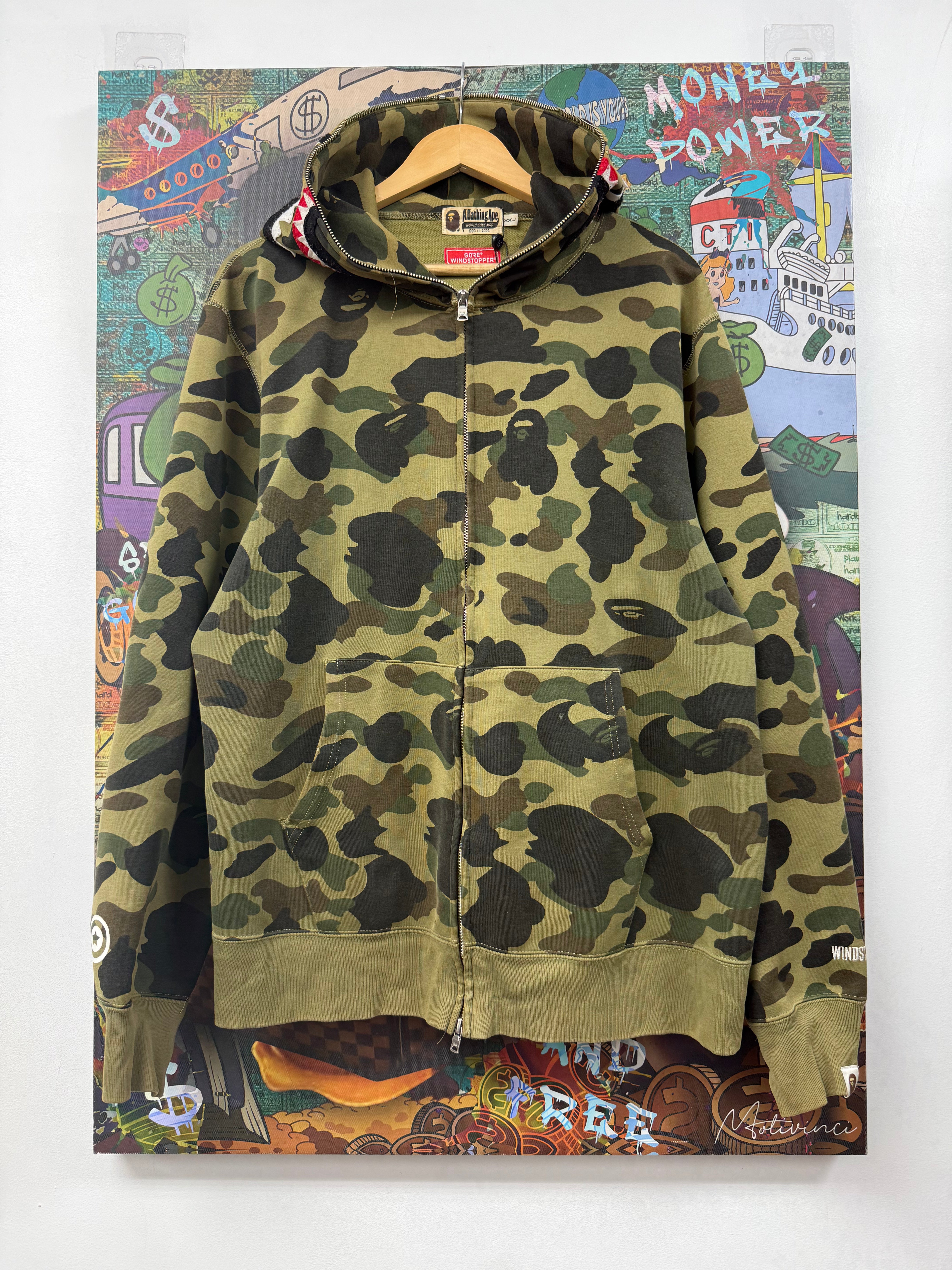 BAPE Green Camo Windstopper Zip Up Hoodie