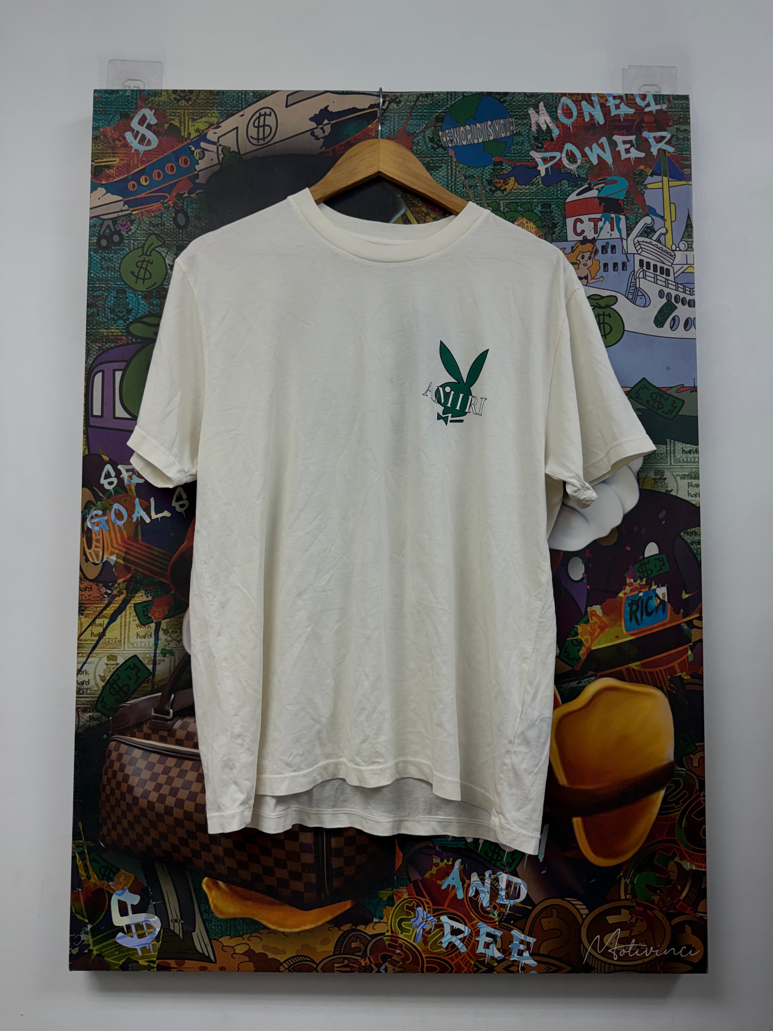 Amiri White Green Playboy Tee