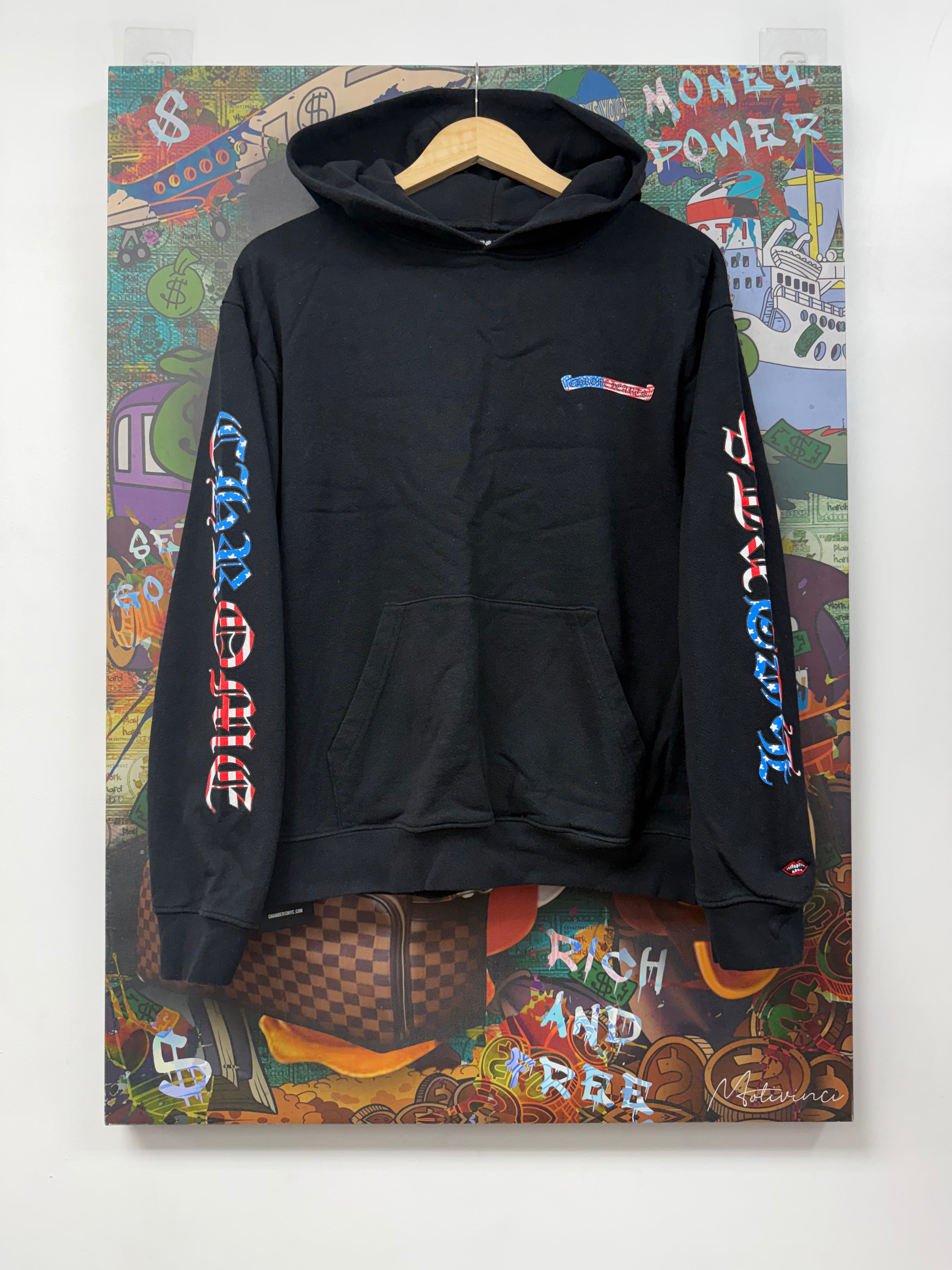Chrome Hearts Matty Boy Black USA Flag Hoodie