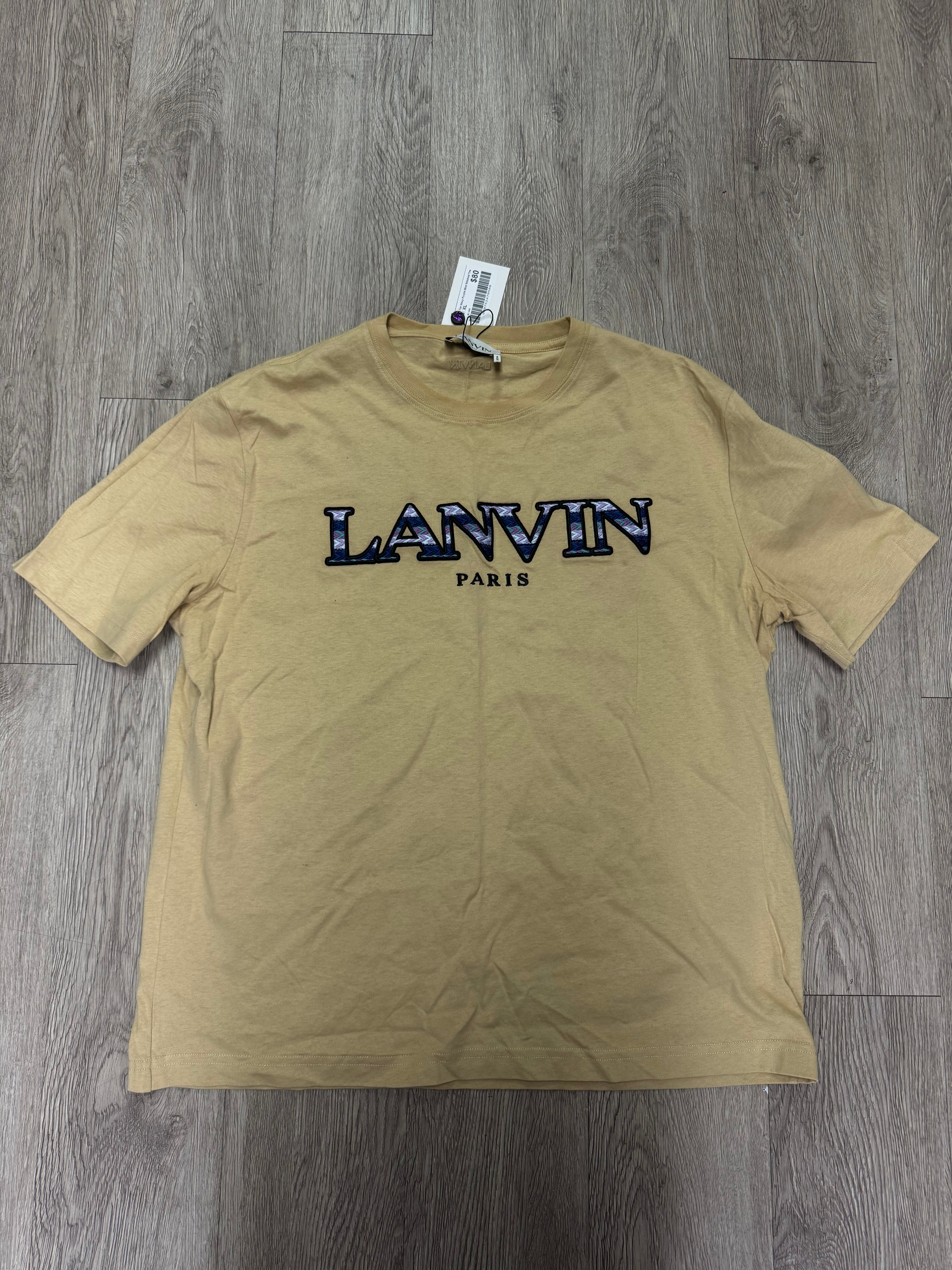 Lanvin Tan Navy Purple Mint Stitched Tee