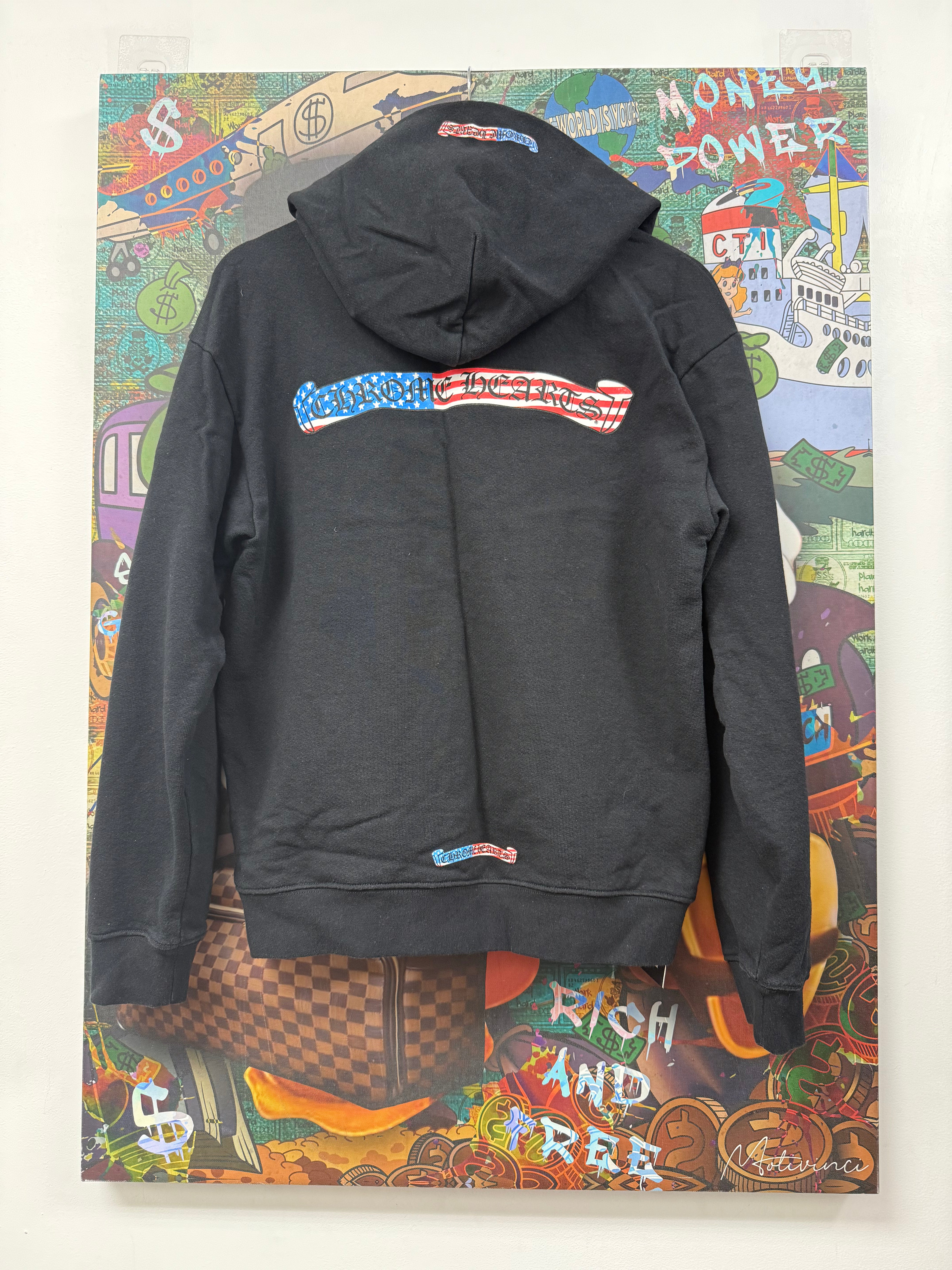 Chrome Hearts Matty Boy Black USA Flag Hoodie