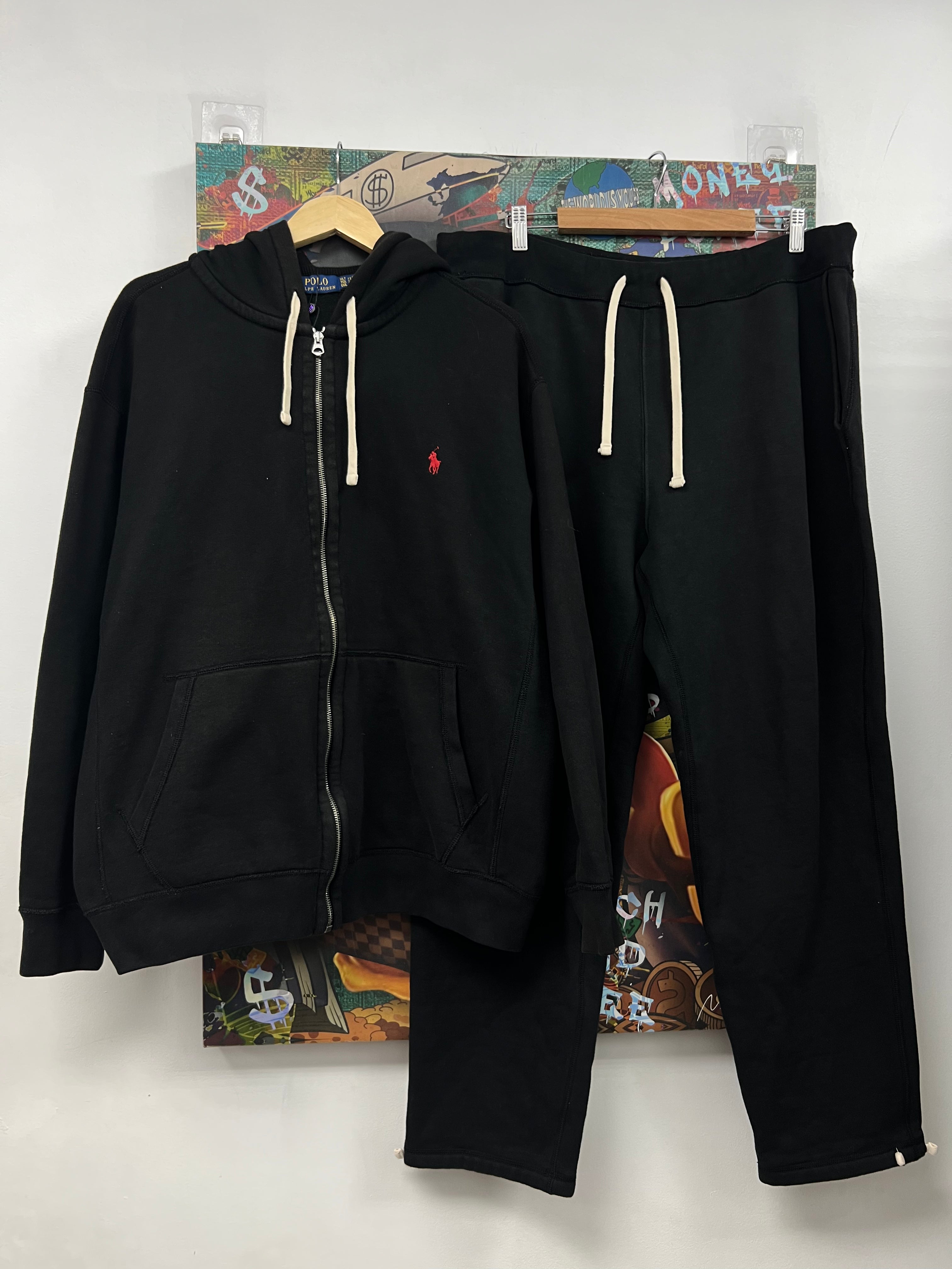 Polo Black Red Logo Sweatsuit