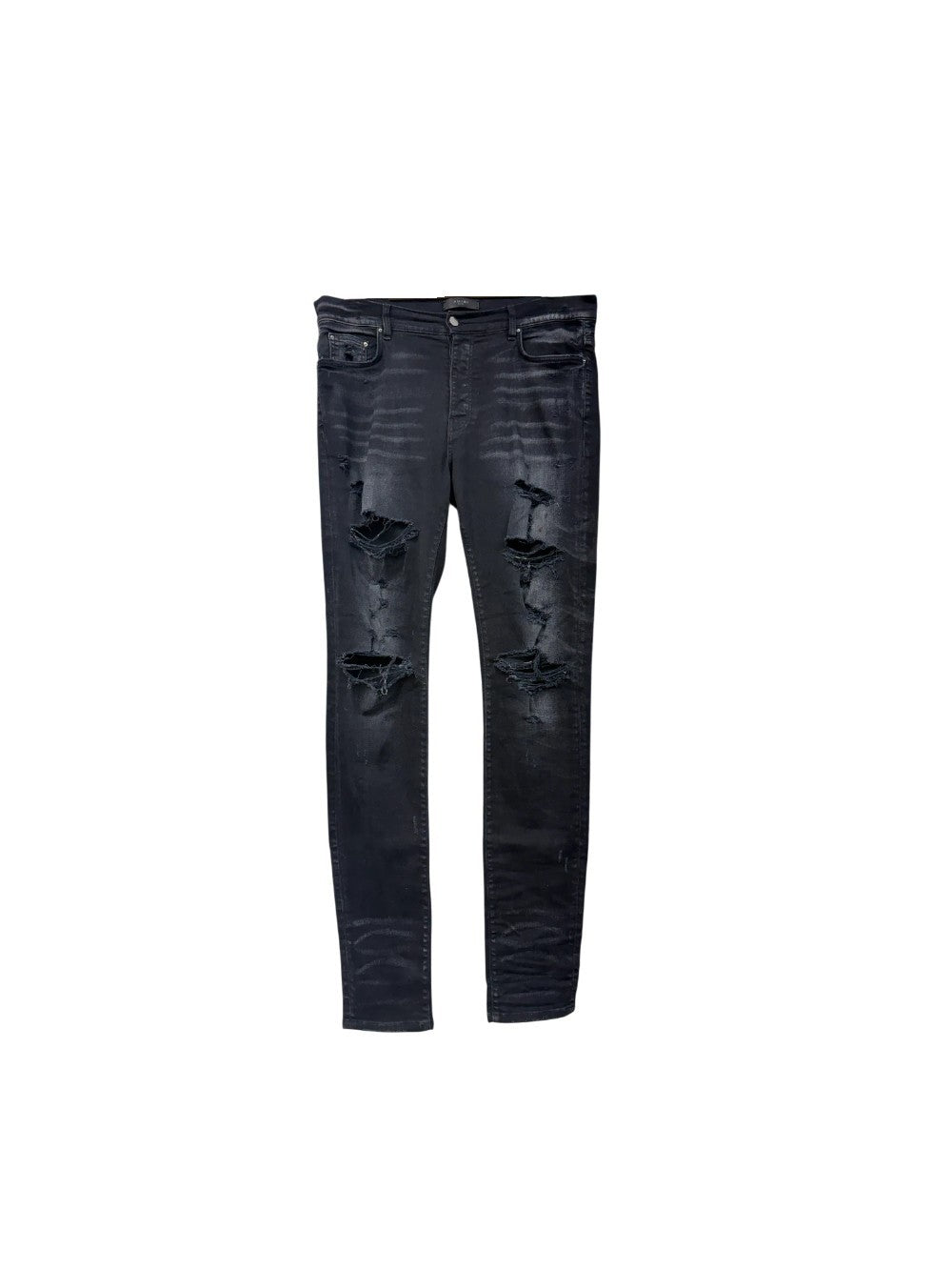 Amiri Ripped Thrasher Black Wash Jeans