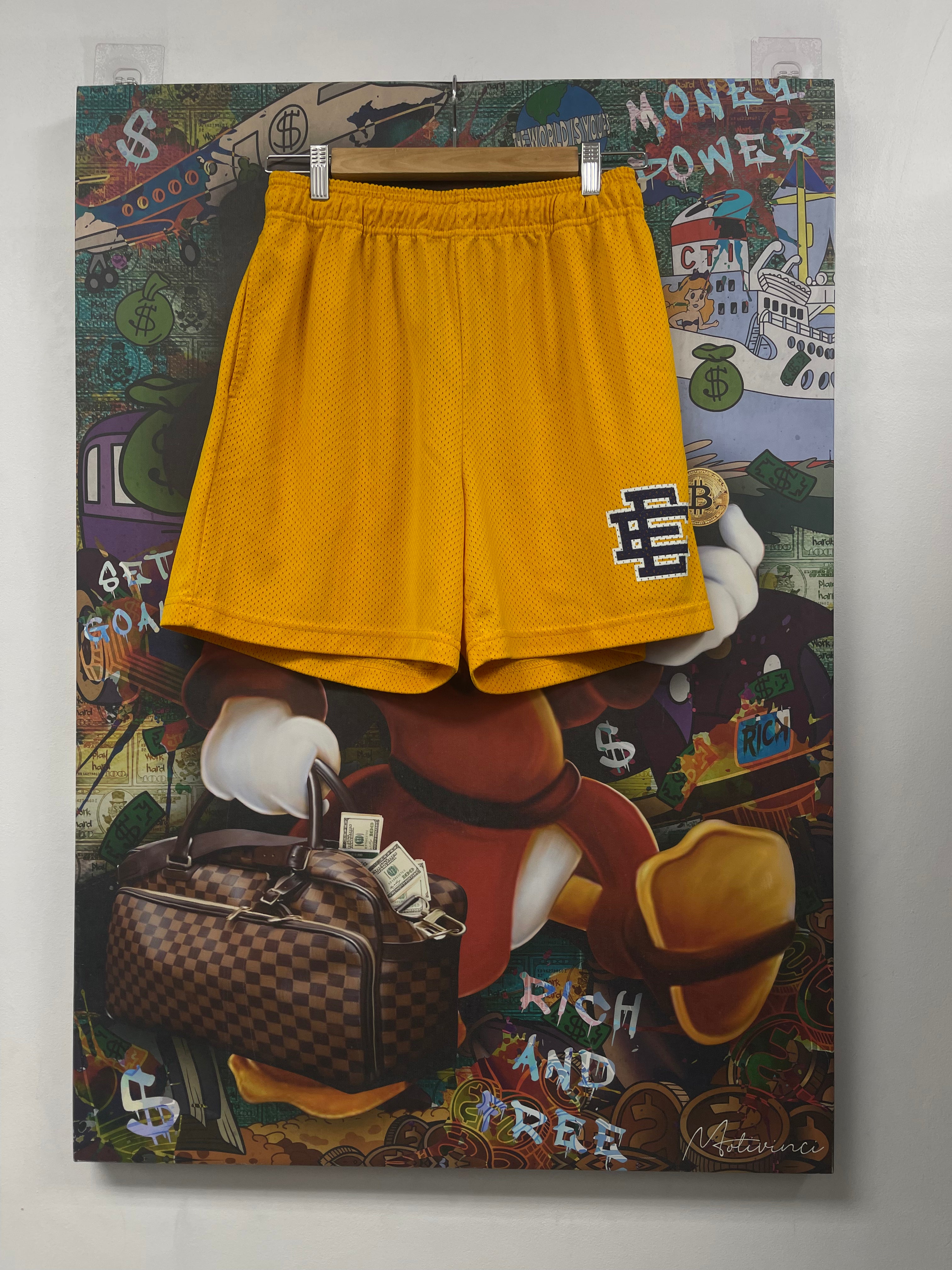 Eric Emanuel Yellow Navy Shorts