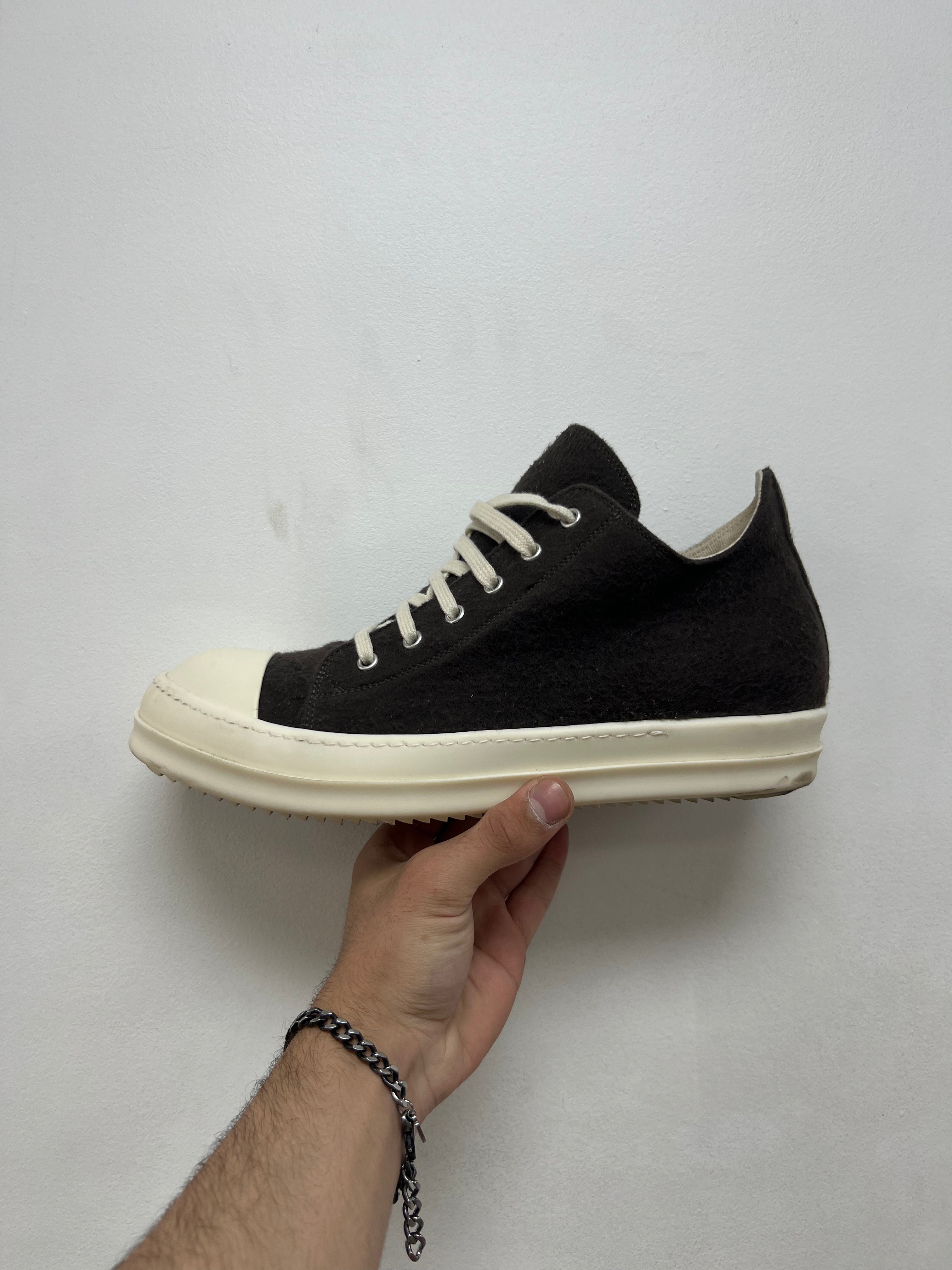 Rick Owens DRKSHDW' Dark Dust Felt Ramone Low Sneakers