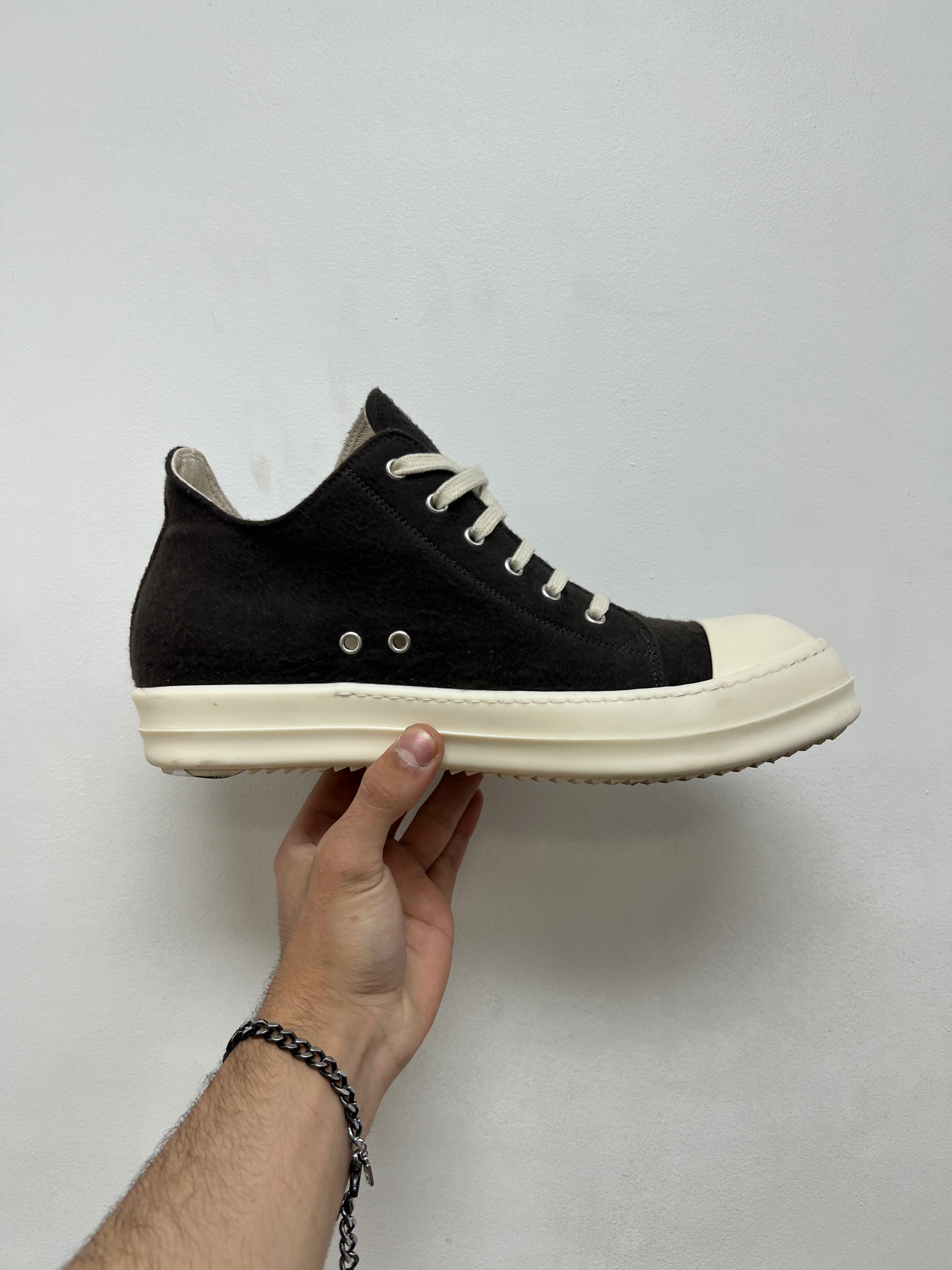 Rick Owens DRKSHDW' Dark Dust Felt Ramone Low Sneakers