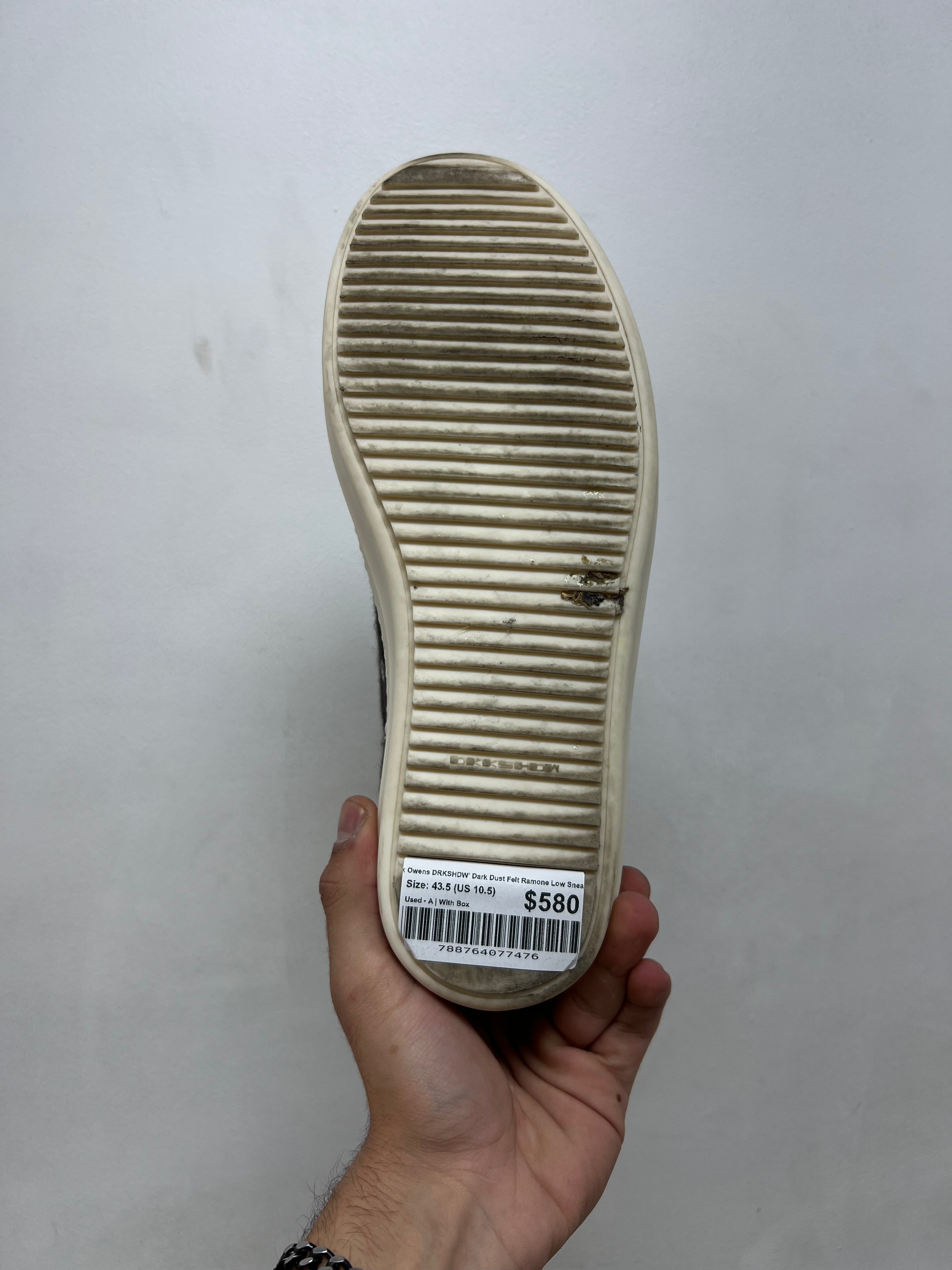 Rick Owens DRKSHDW' Dark Dust Felt Ramone Low Sneakers