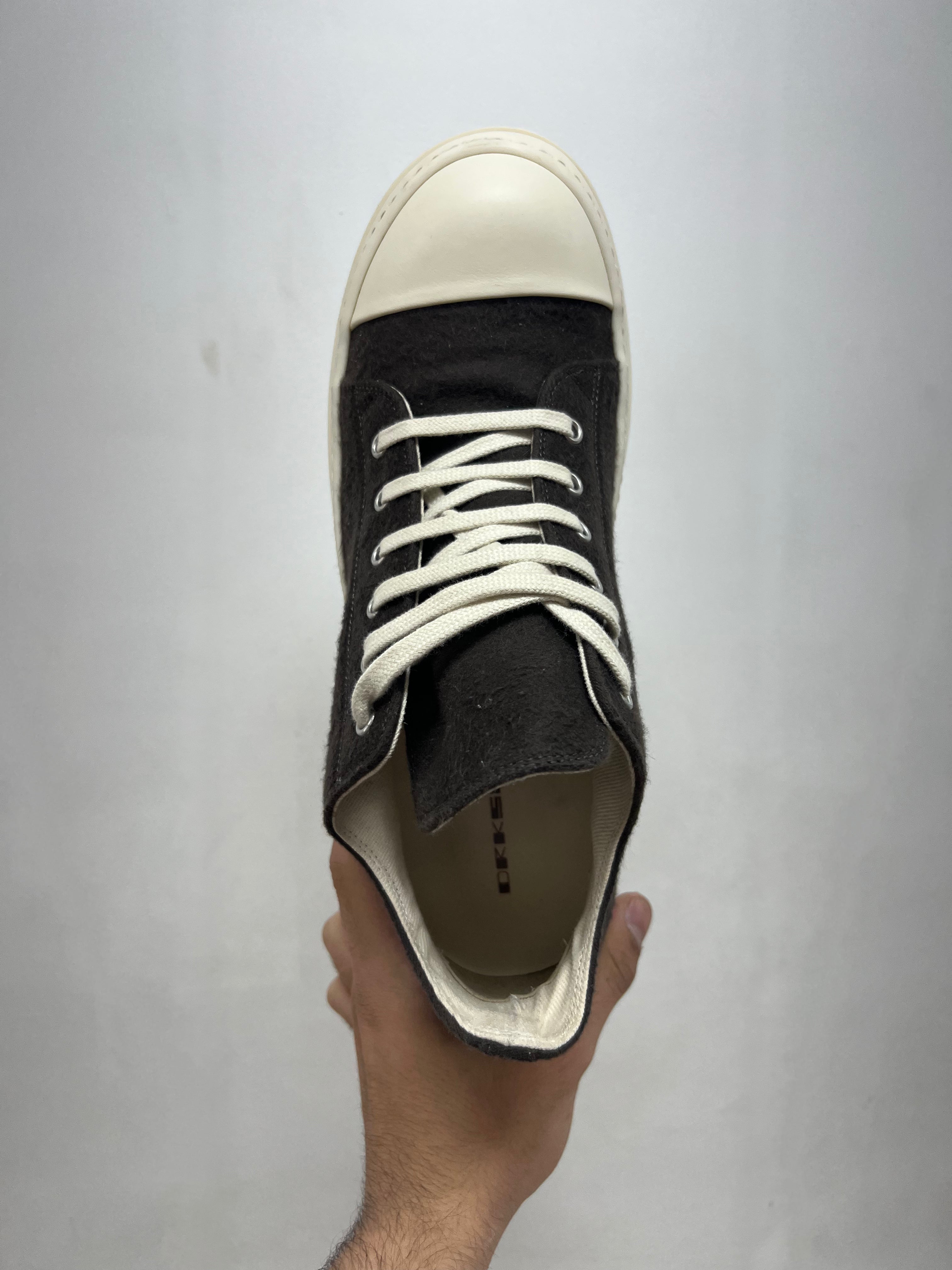 Rick Owens DRKSHDW' Dark Dust Felt Ramone Low Sneakers
