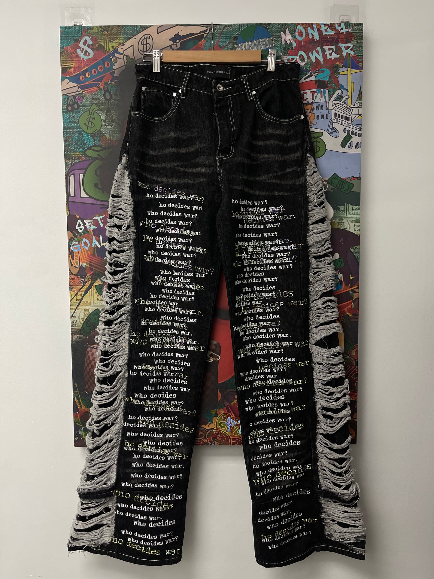 WDW Ultra Flare Scripture Wide Leg Jeans Used