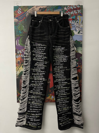 WDW Ultra Flare Scripture Wide Leg Jeans Used