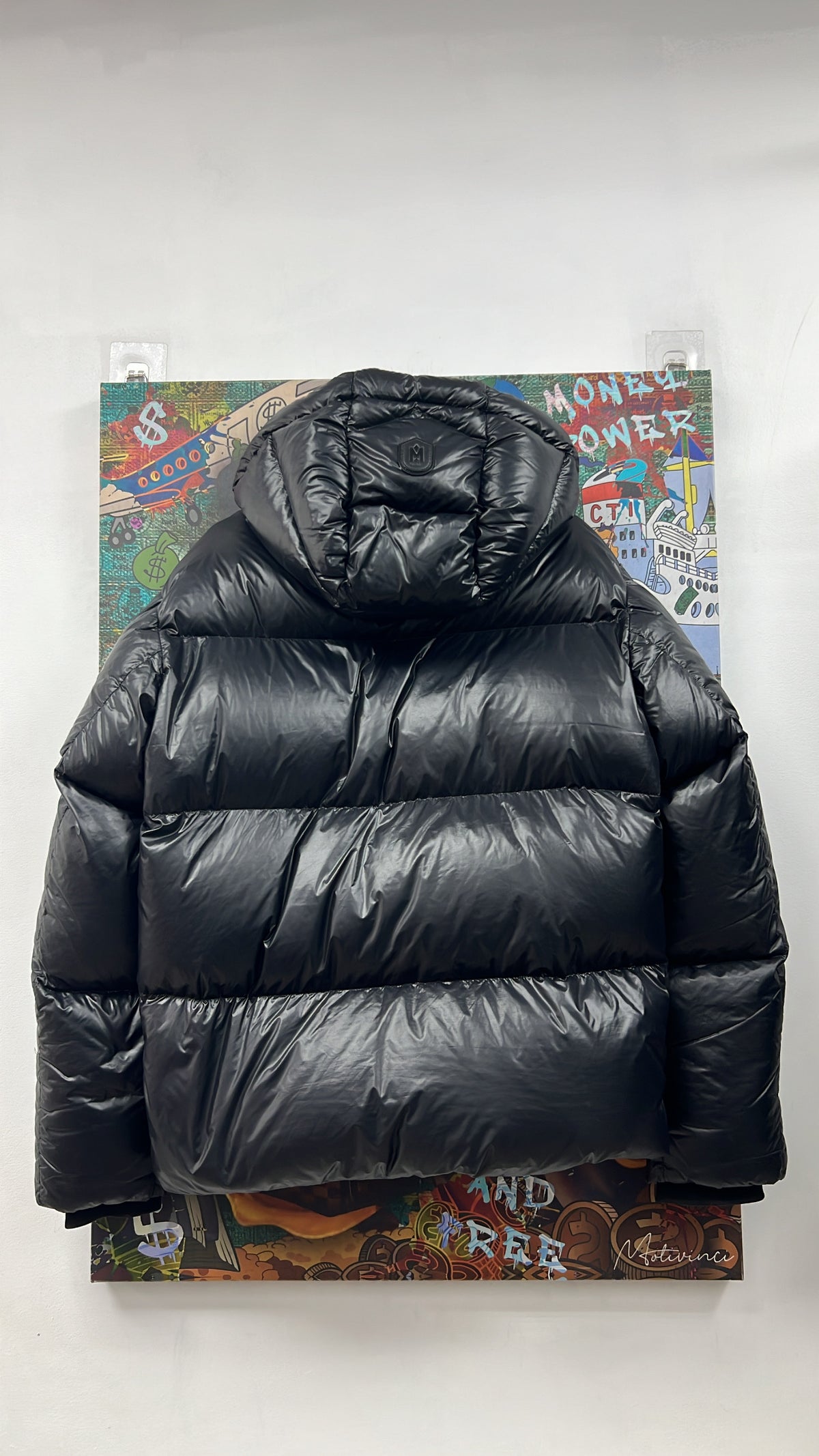 Mackage Black Sleeve Logo Puffer Jacket