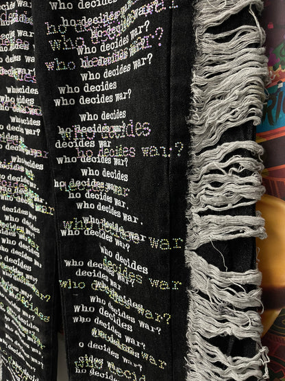 WDW Ultra Flare Scripture Wide Leg Jeans Used