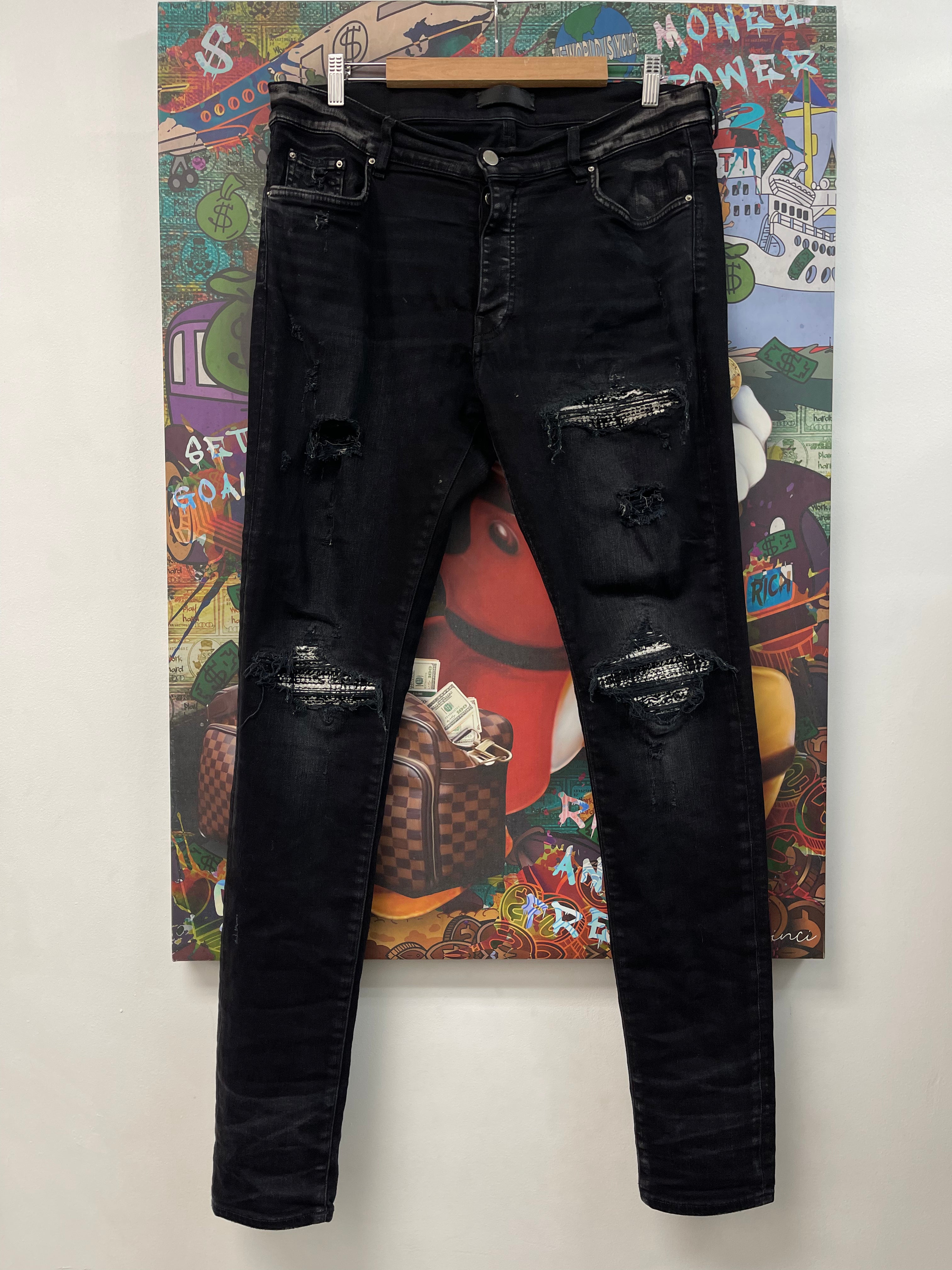 Amiri Black Wash Boucle Patch MX1 Jeans