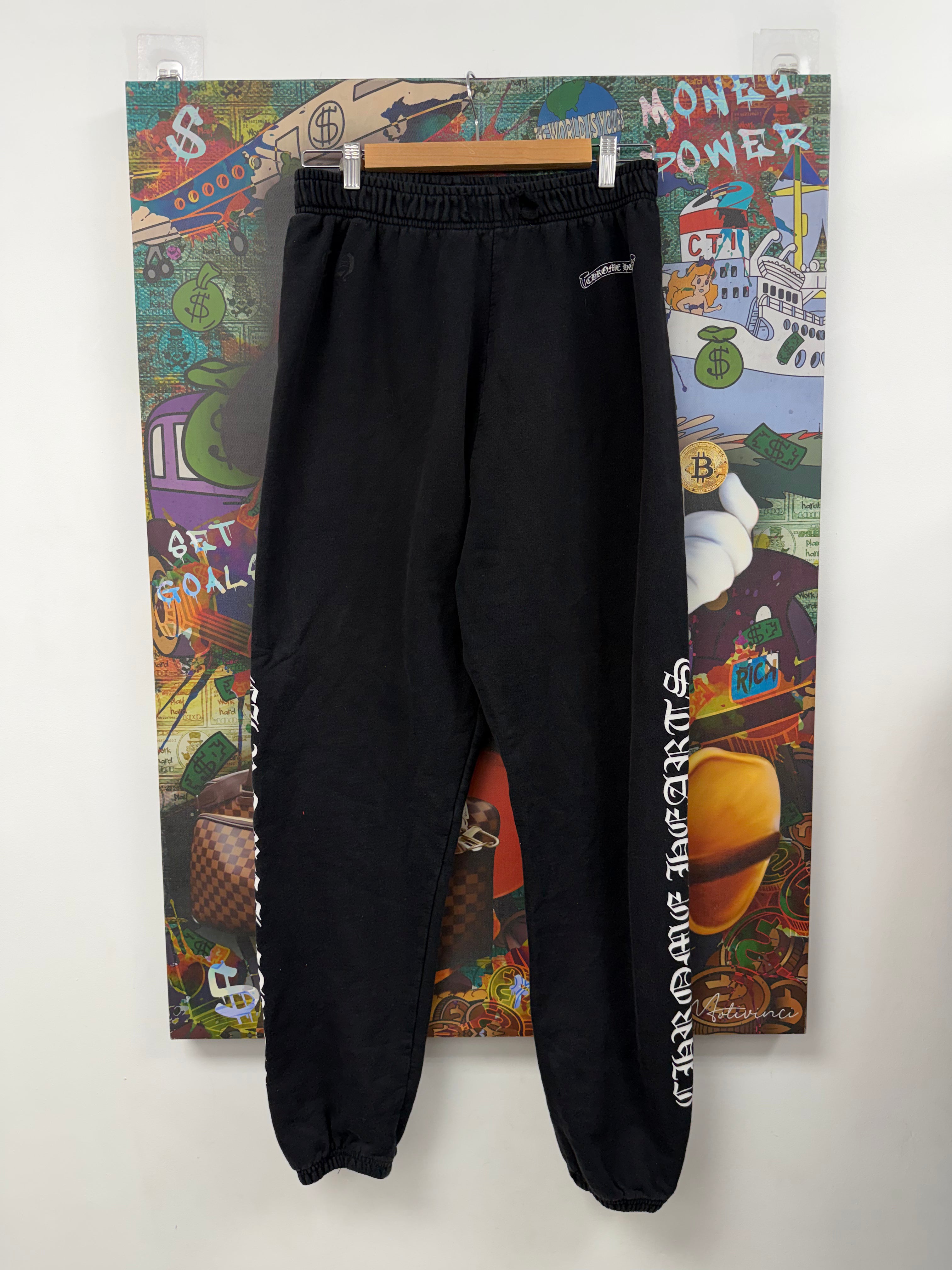 Chrome Hearts Black Scroll Logo (No Pockets) Sweats
