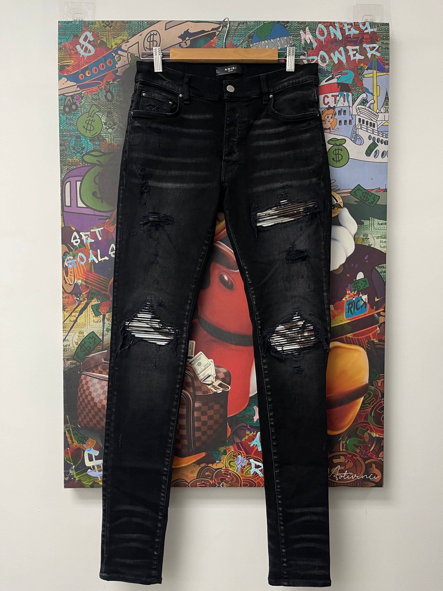 Amiri MX1 Black Marble Patch  Used