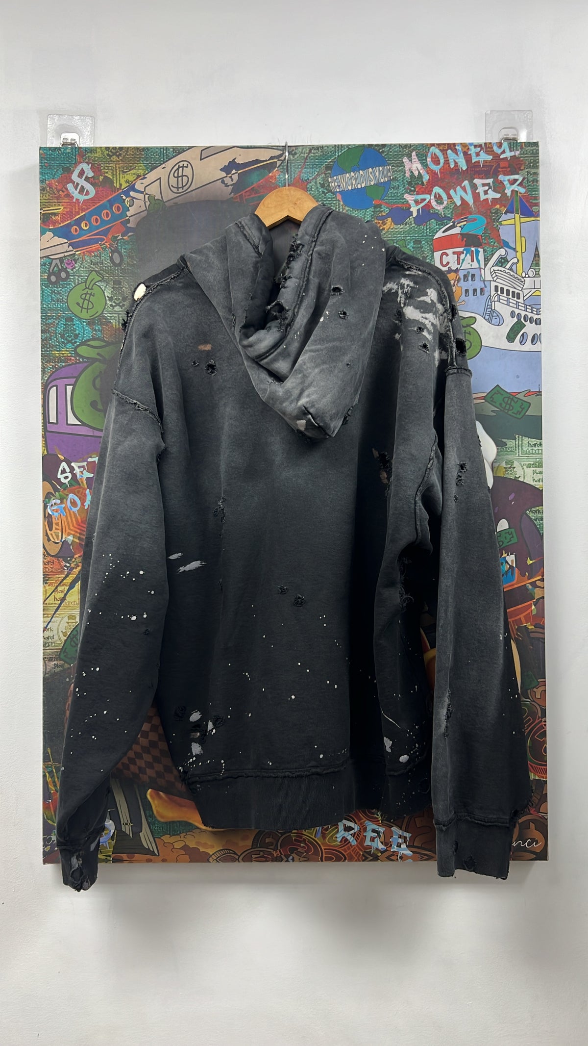 Satoshi Nakamoto Reverend Sun Faded Black Zip Hoodie