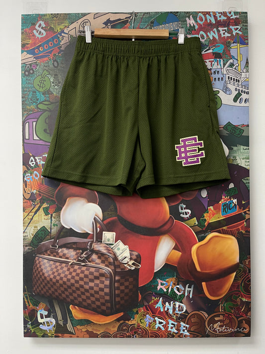 EE Shorts Olive Purple New