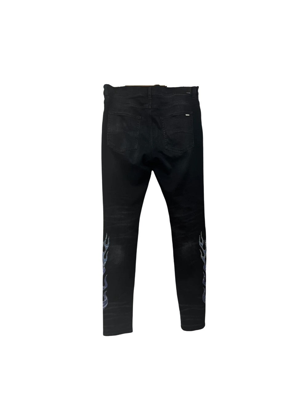 Amiri Paisley Flames Black Wash & Blue Jeans