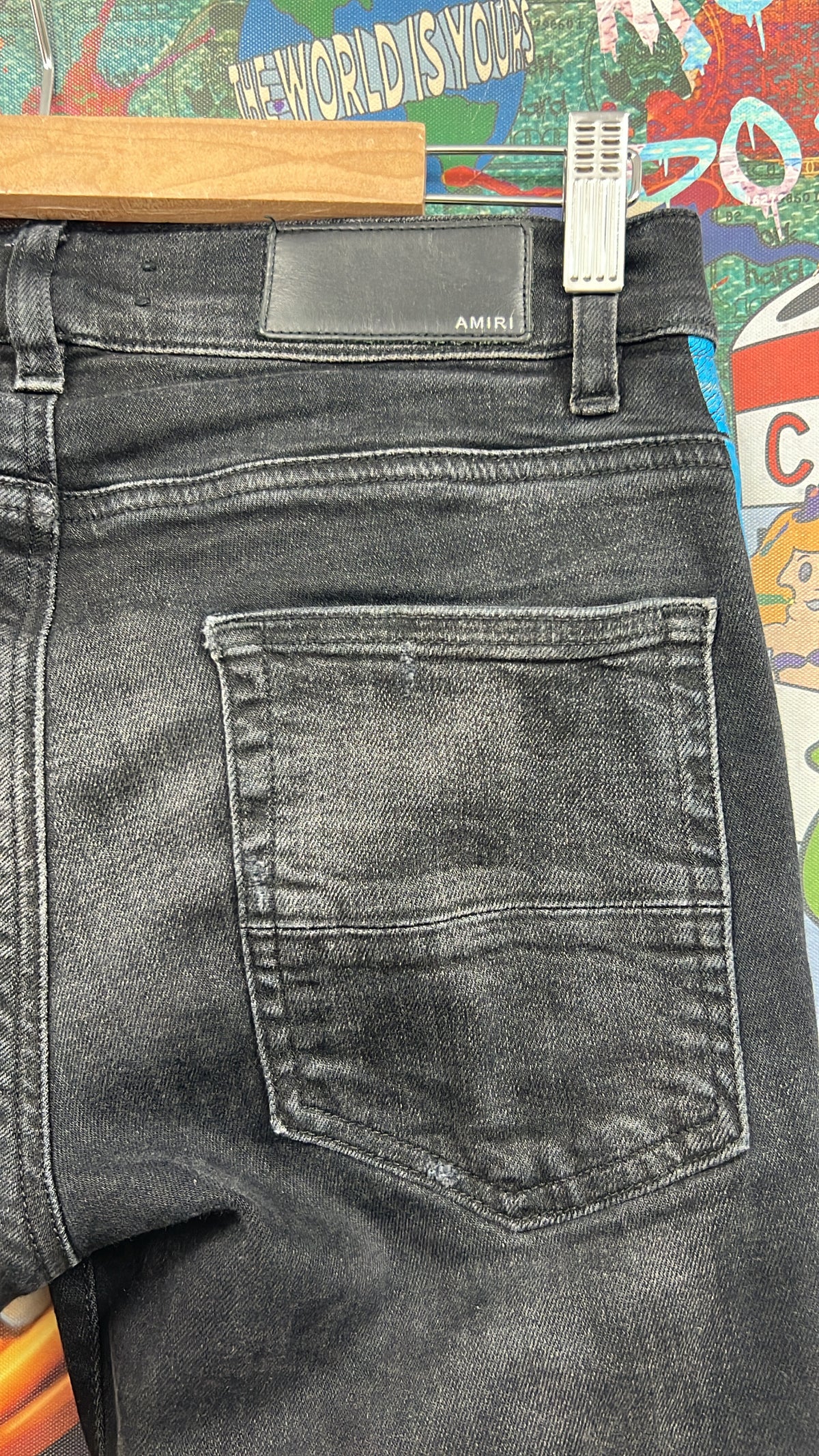 Amiri Black Blue Stripe Jeans