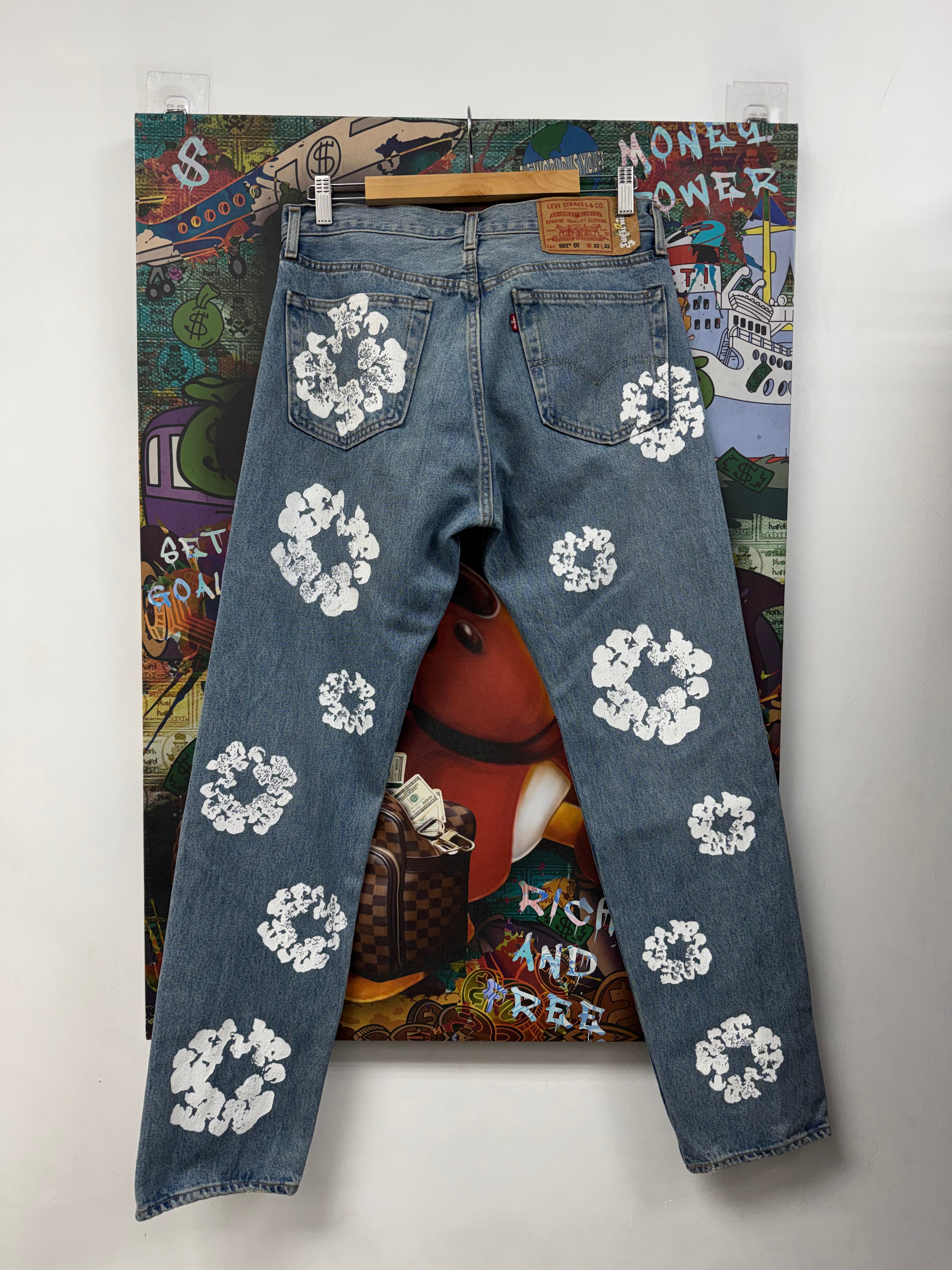 Denim Tears Light Wash Cotton Wreath Jeans